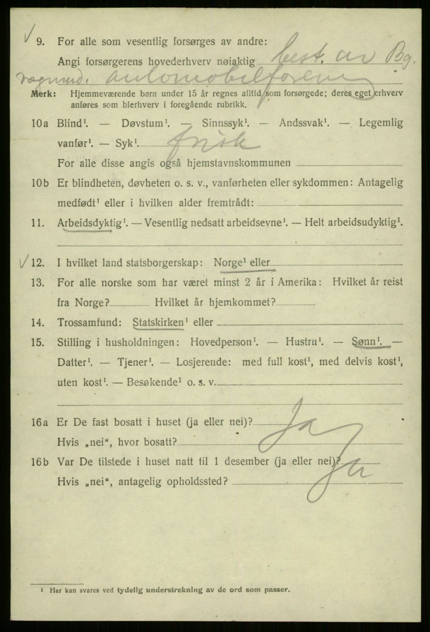 SAB, 1920 census for Bergen, 1920, p. 224728