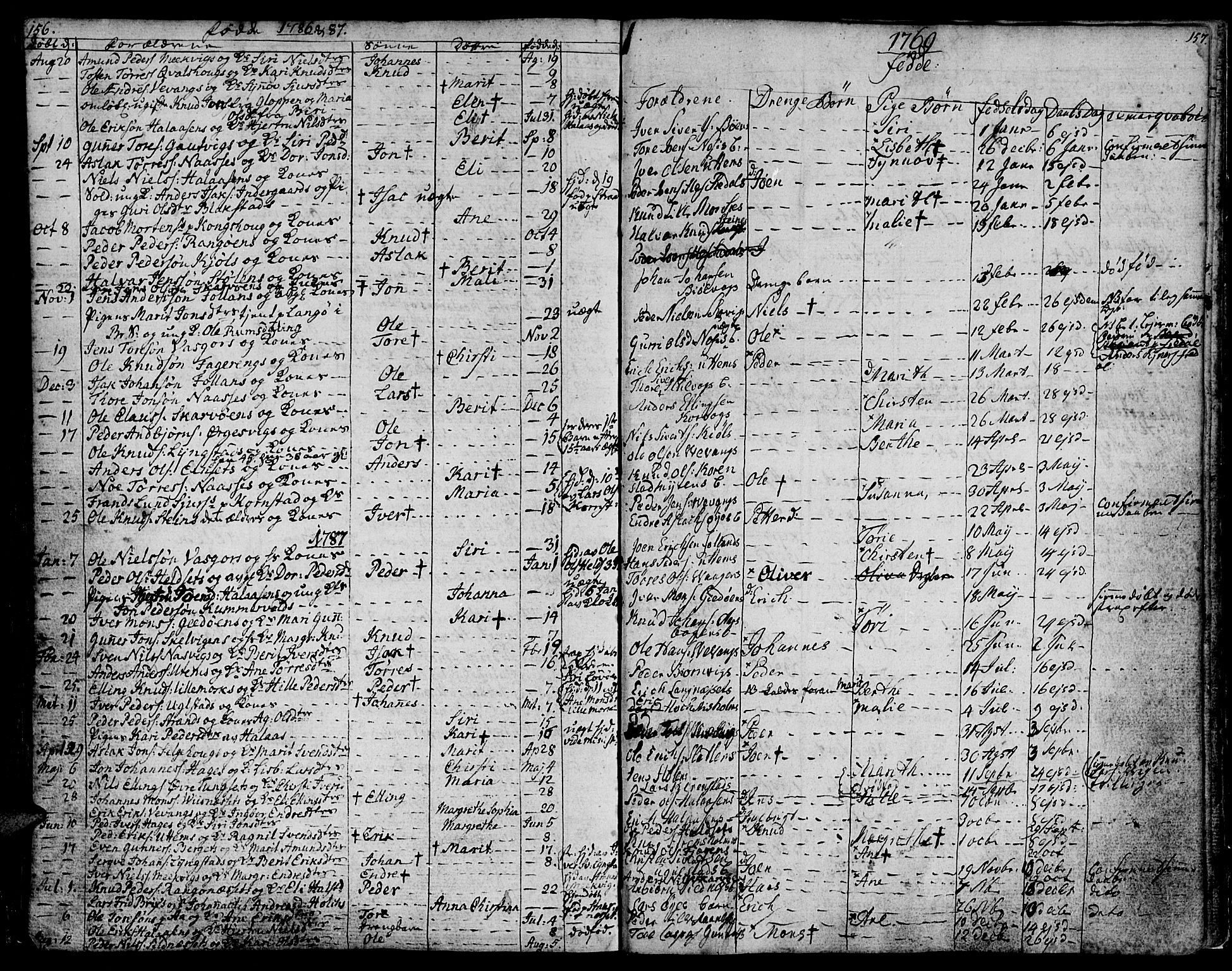 Ministerialprotokoller, klokkerbøker og fødselsregistre - Møre og Romsdal, SAT/A-1454/570/L0829: Parish register (official) no. 570A03, 1769-1788, p. 156-157