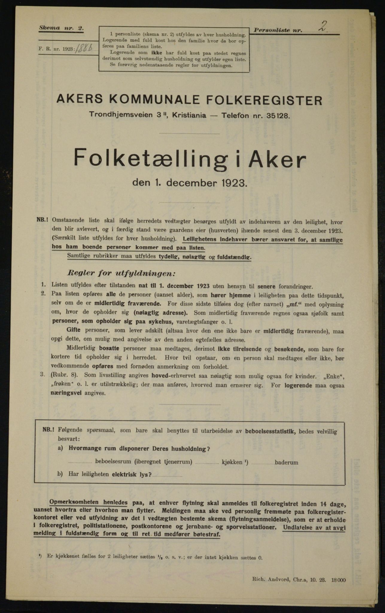 , Municipal Census 1923 for Aker, 1923, p. 20271