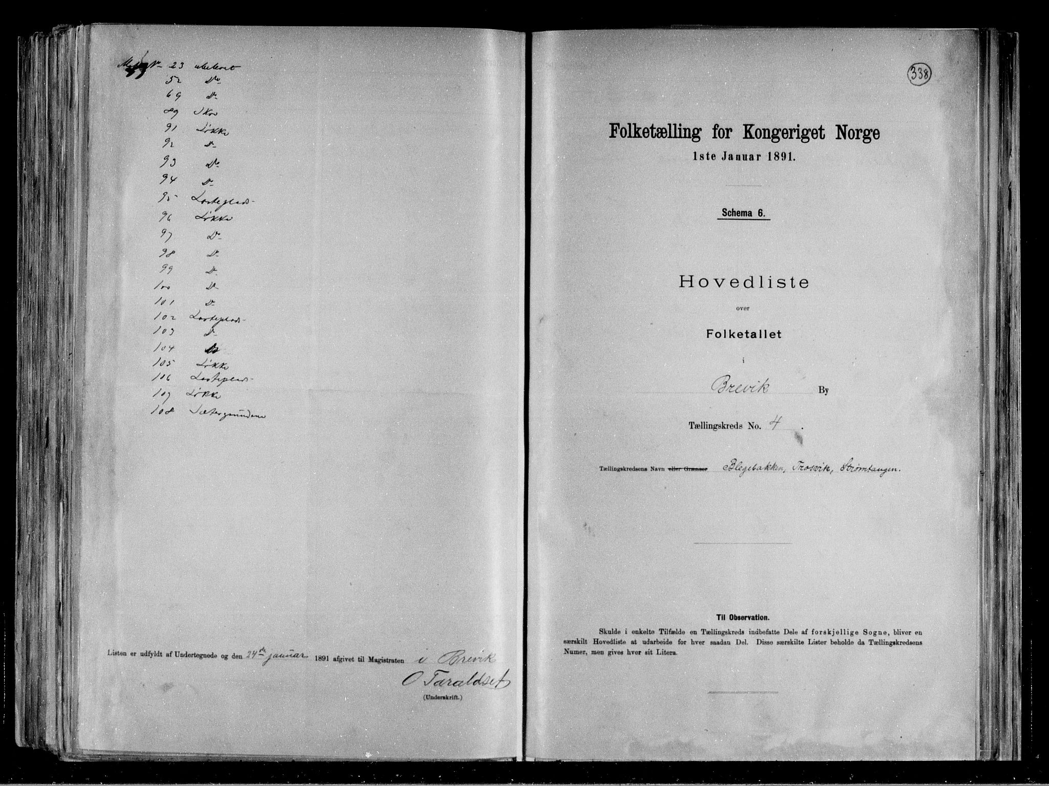 RA, 1891 census for 0804 Brevik, 1891, p. 14