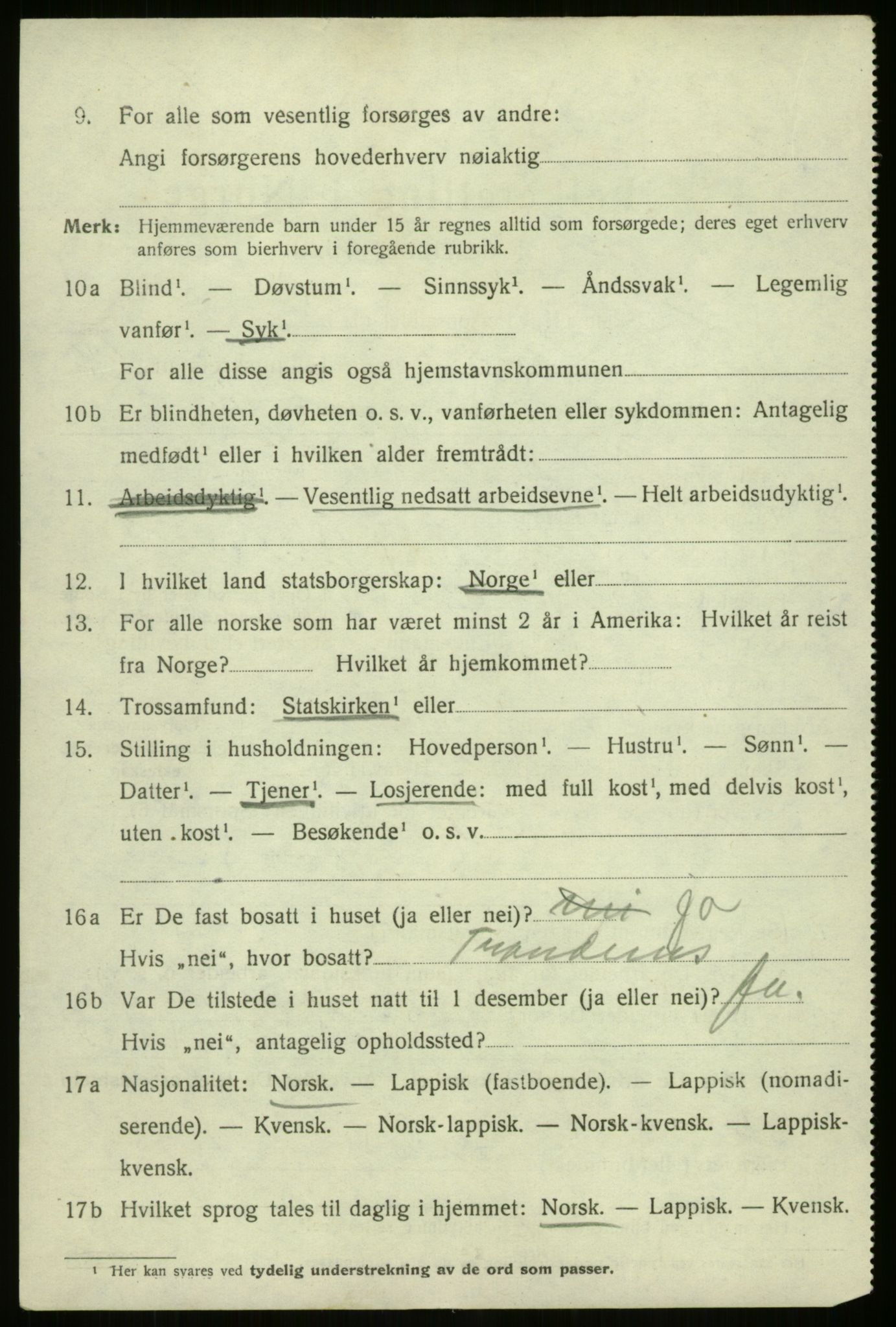 SATØ, 1920 census for Harstad, 1920, p. 5151