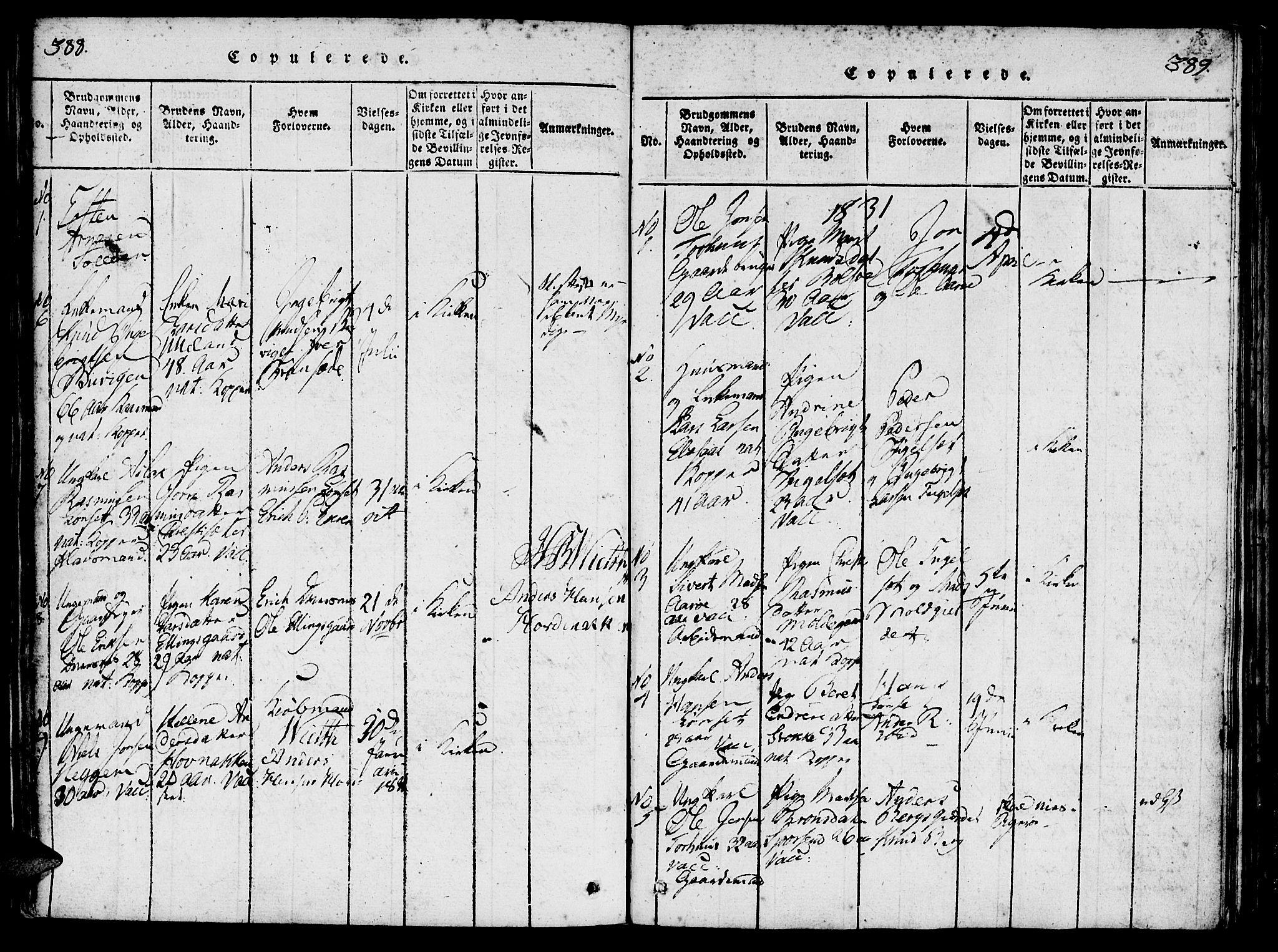Ministerialprotokoller, klokkerbøker og fødselsregistre - Møre og Romsdal, SAT/A-1454/555/L0652: Parish register (official) no. 555A03, 1817-1843, p. 388-389