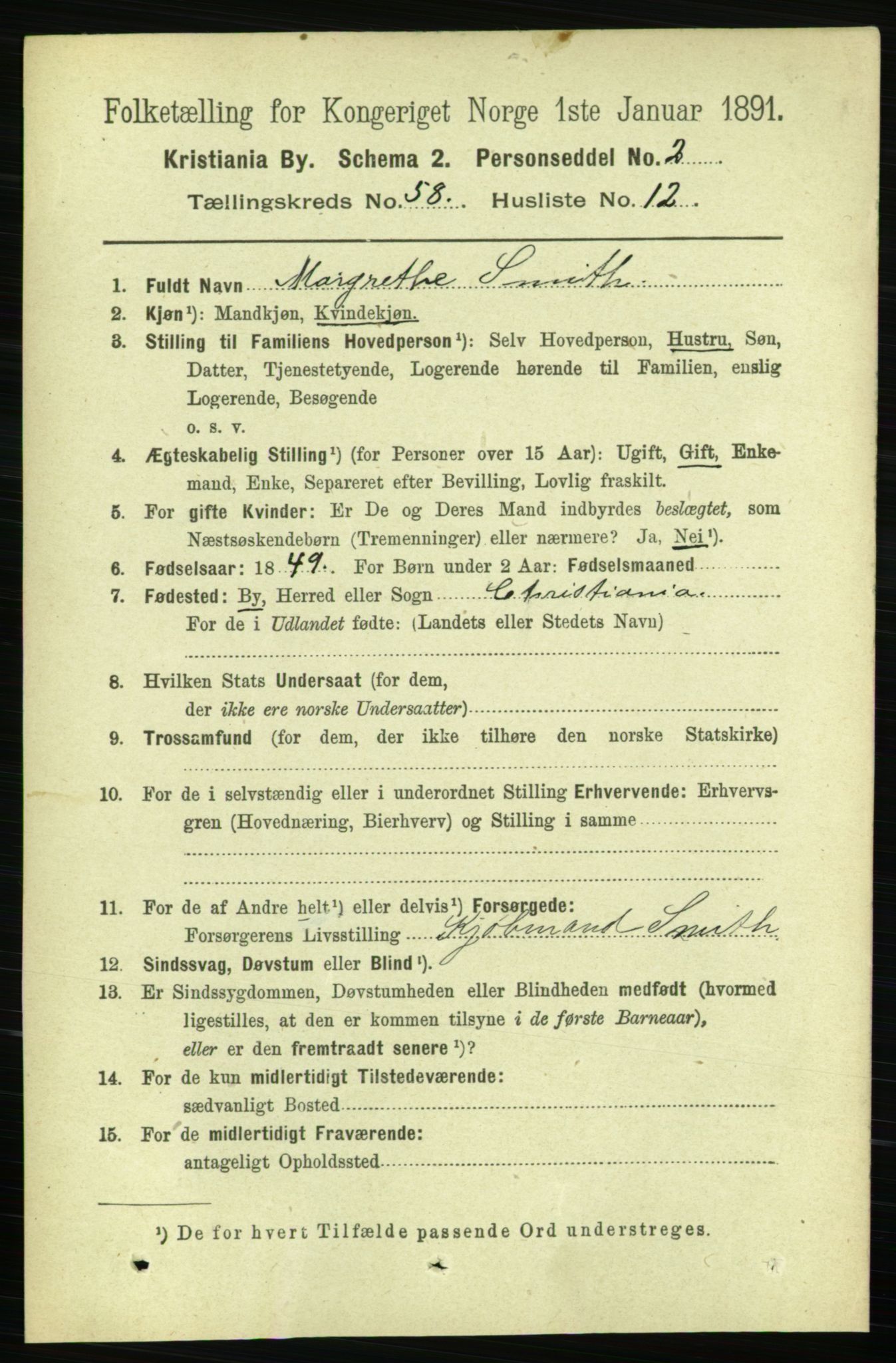 RA, 1891 census for 0301 Kristiania, 1891, p. 30820