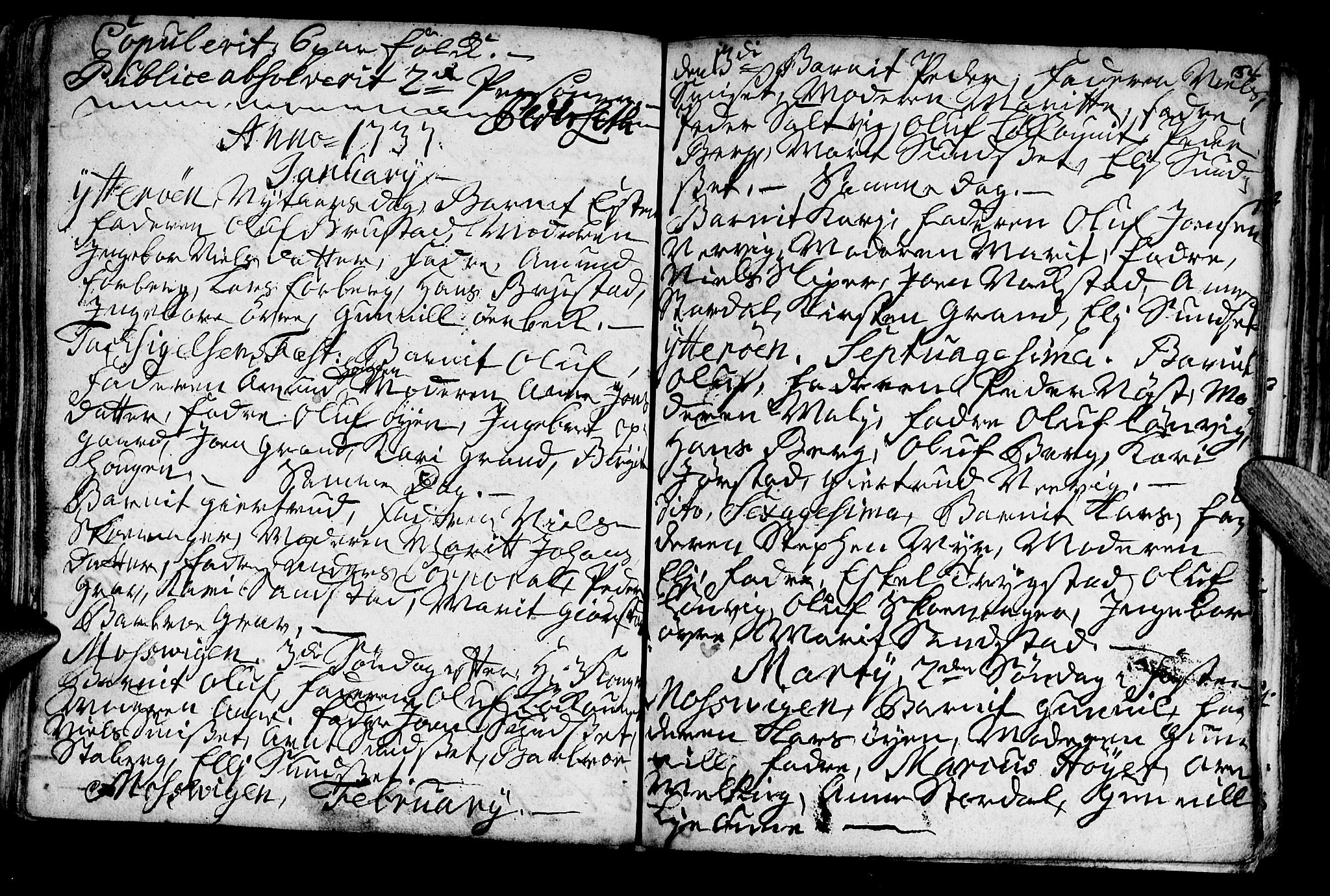Ministerialprotokoller, klokkerbøker og fødselsregistre - Nord-Trøndelag, SAT/A-1458/722/L0215: Parish register (official) no. 722A02, 1718-1755, p. 54