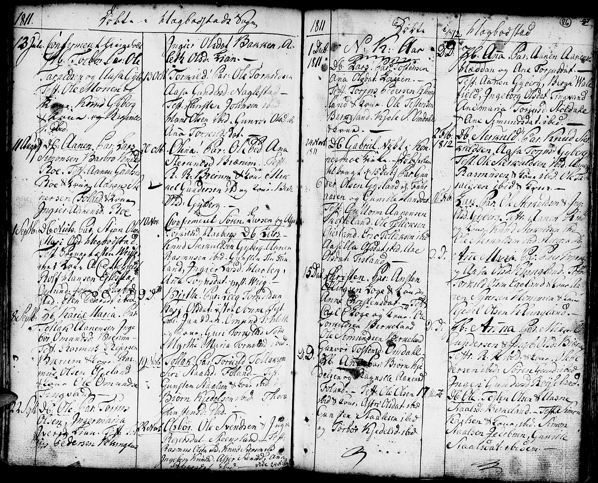 Hægebostad sokneprestkontor, SAK/1111-0024/F/Fa/Faa/L0001: Parish register (official) no. A 1 /1, 1760-1820, p. 86