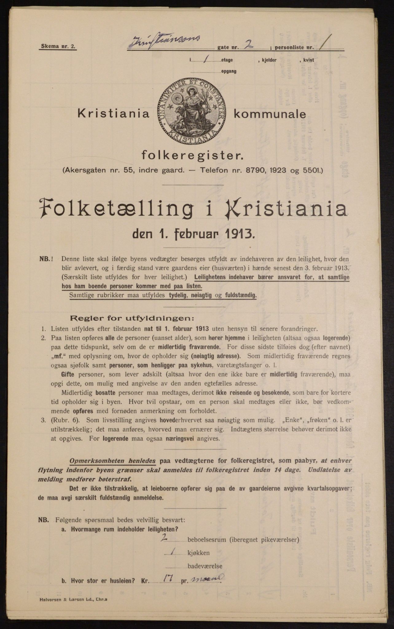 OBA, Municipal Census 1913 for Kristiania, 1913, p. 53941