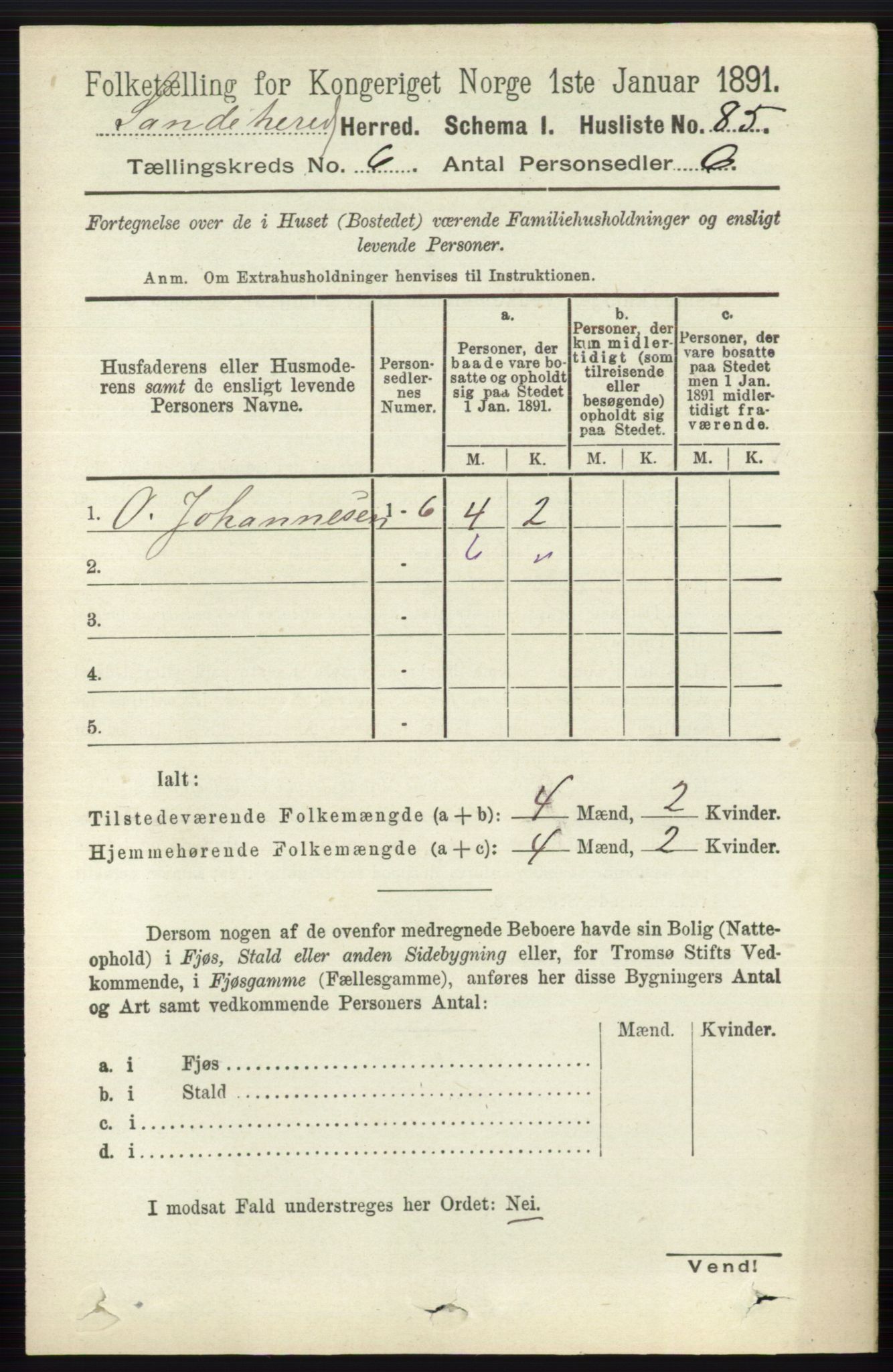 RA, 1891 census for 0724 Sandeherred, 1891, p. 3509