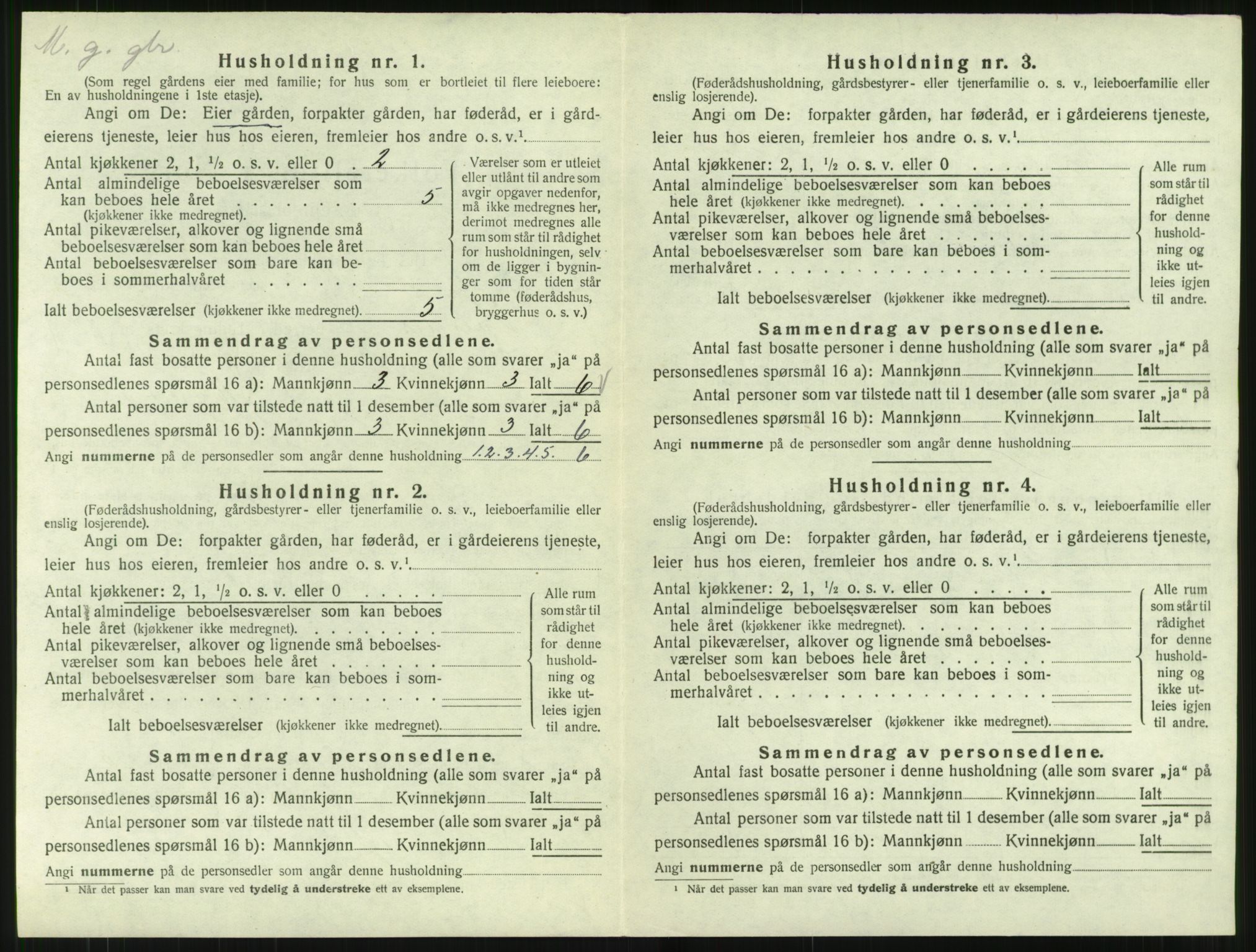 SAT, 1920 census for Kvernes, 1920, p. 242