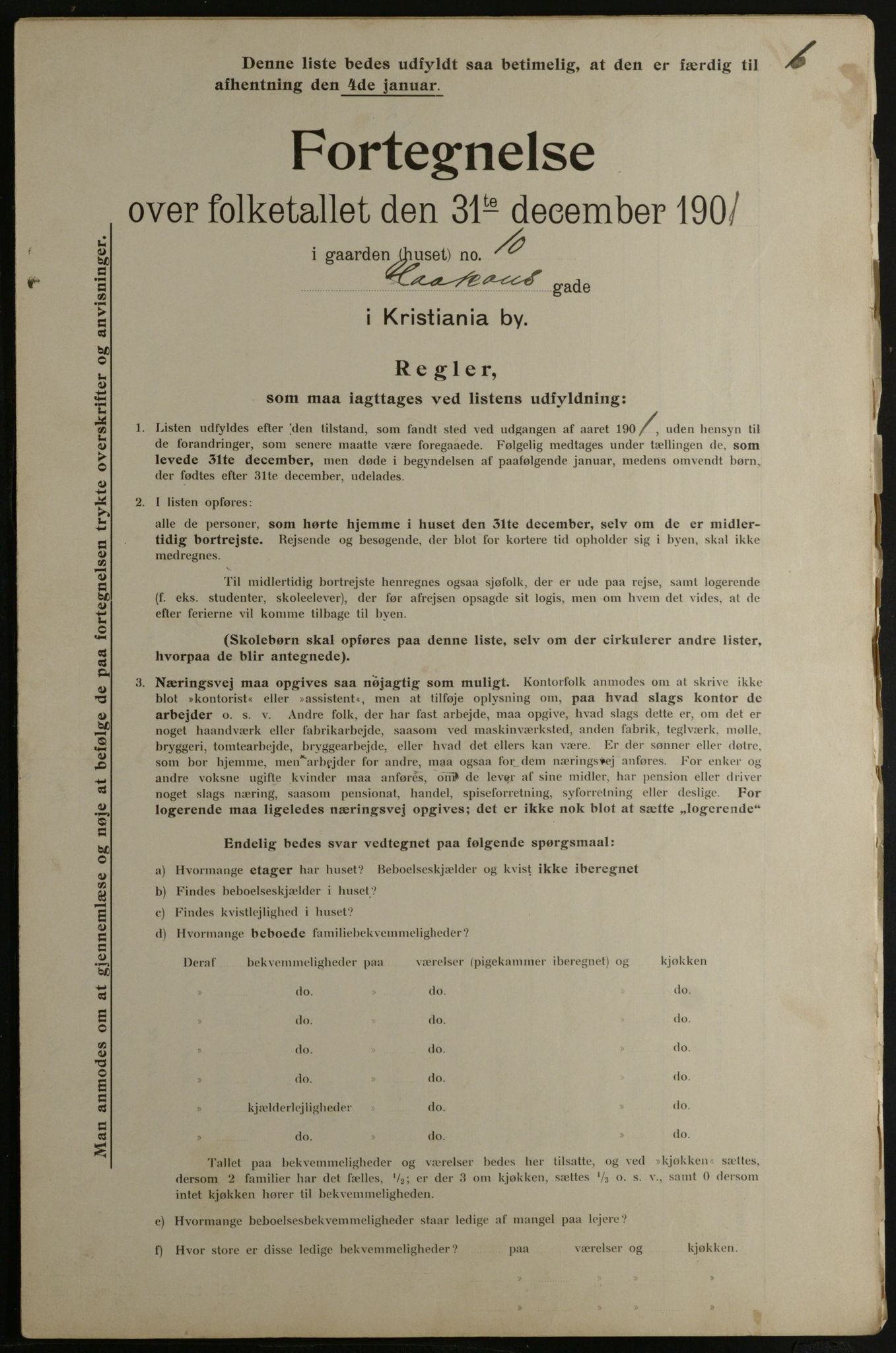 OBA, Municipal Census 1901 for Kristiania, 1901, p. 6739