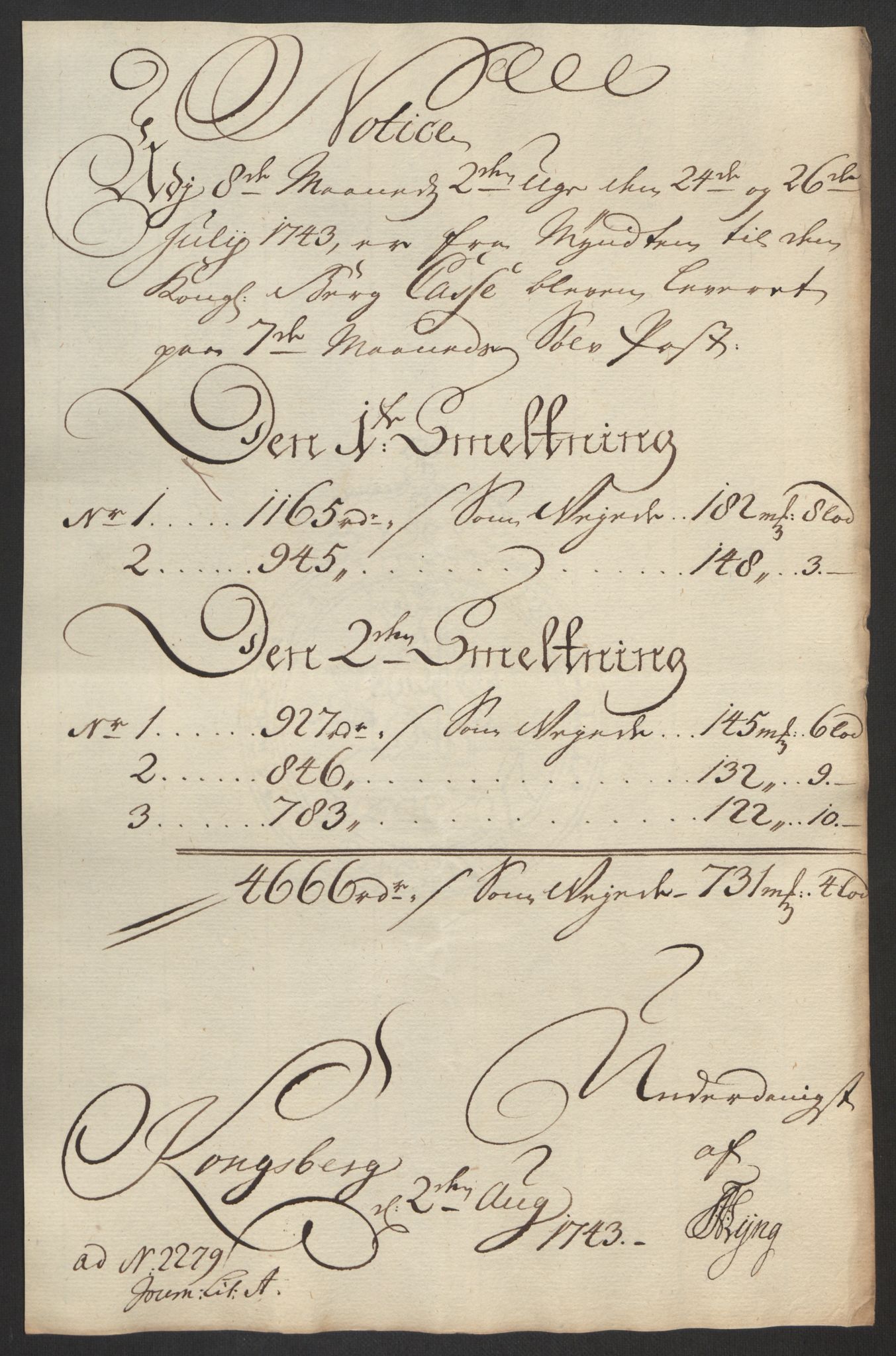 Rentekammeret inntil 1814, Realistisk ordnet avdeling, AV/RA-EA-4070/Oa/L0014: [Y17]: Forskjellige dokumenter om Kongsbergs mynt, 1723-1765, p. 162