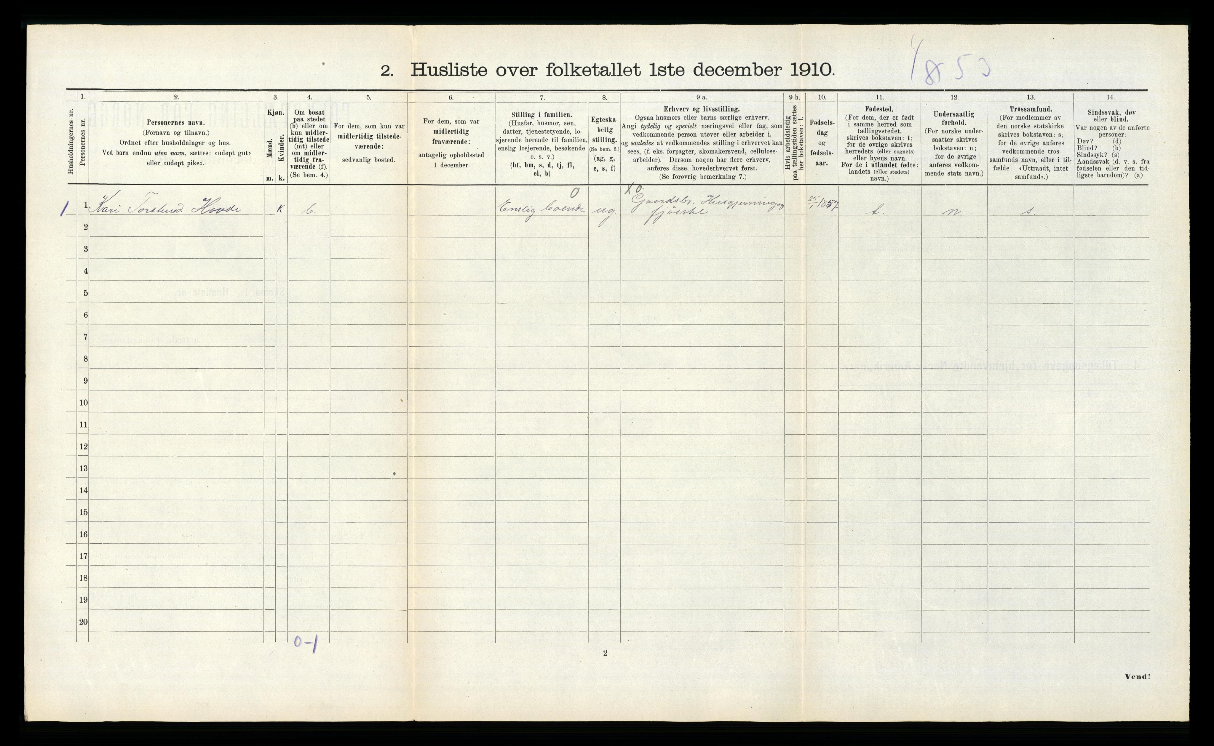 RA, 1910 census for Voll, 1910, p. 179