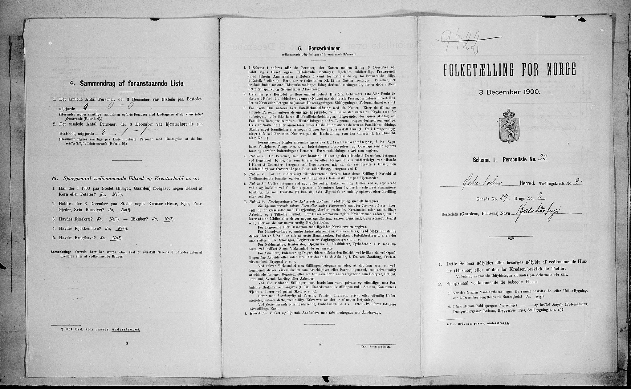 SAH, 1900 census for Østre Toten, 1900, p. 2539