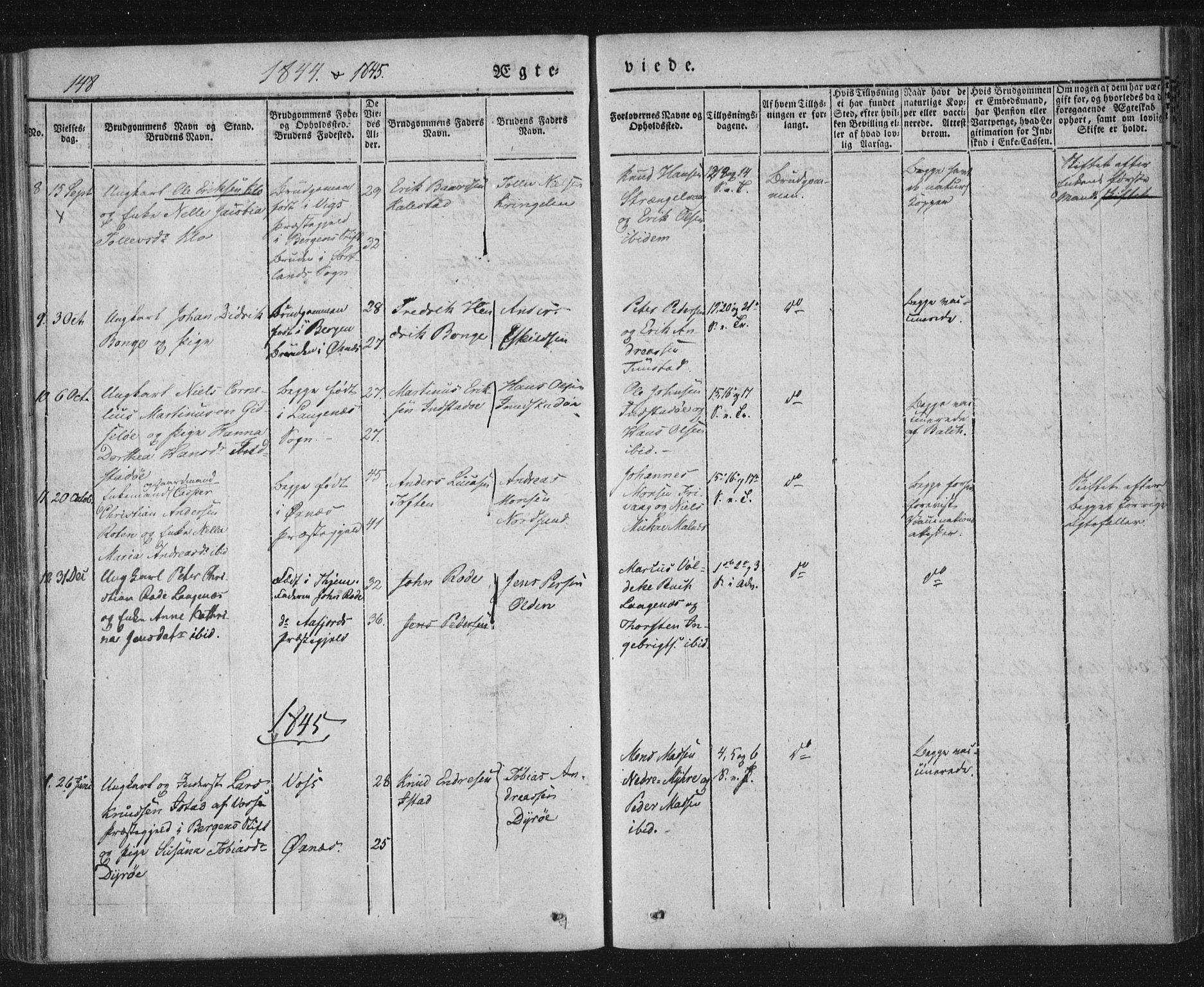 Ministerialprotokoller, klokkerbøker og fødselsregistre - Nordland, AV/SAT-A-1459/893/L1332: Parish register (official) no. 893A05, 1841-1858, p. 148