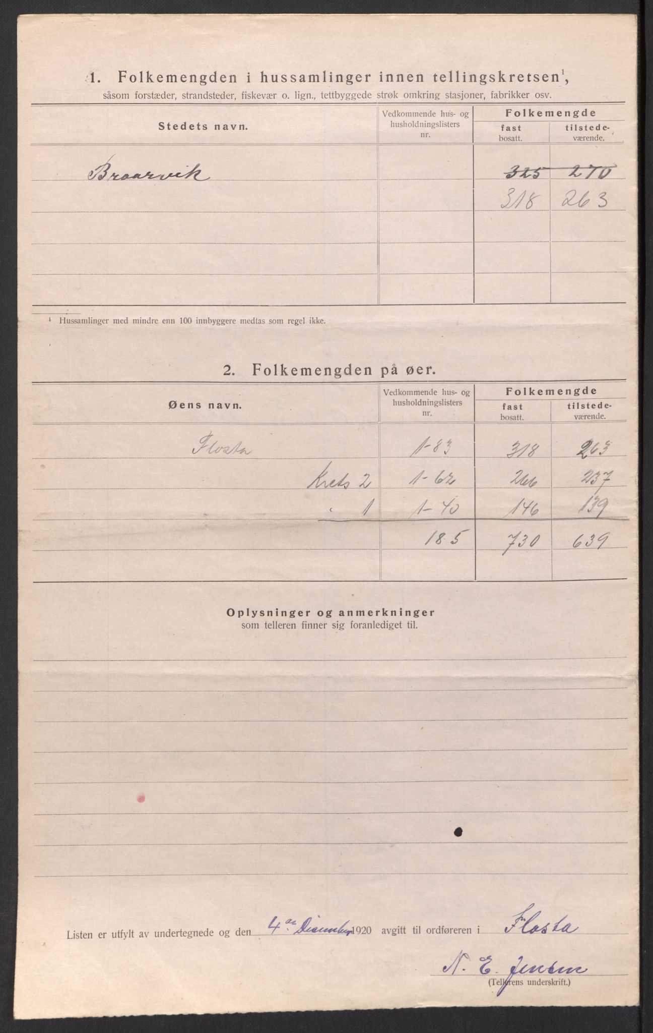 SAK, 1920 census for Flosta, 1920, p. 14