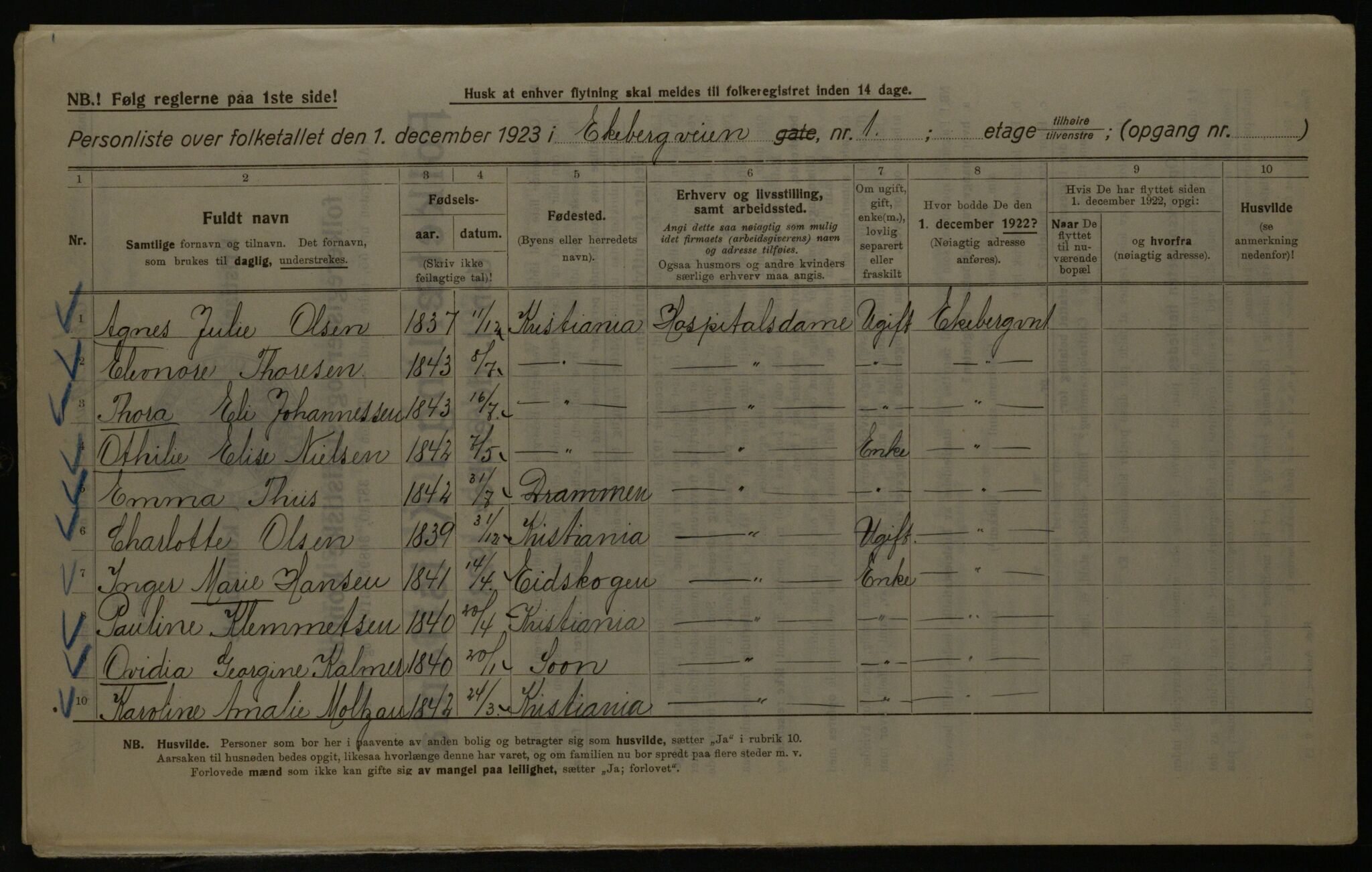 OBA, Municipal Census 1923 for Kristiania, 1923, p. 22420