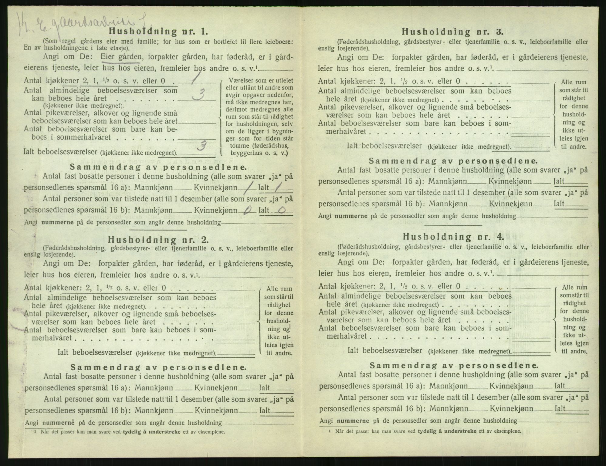 SAK, 1920 census for Vegårshei, 1920, p. 589