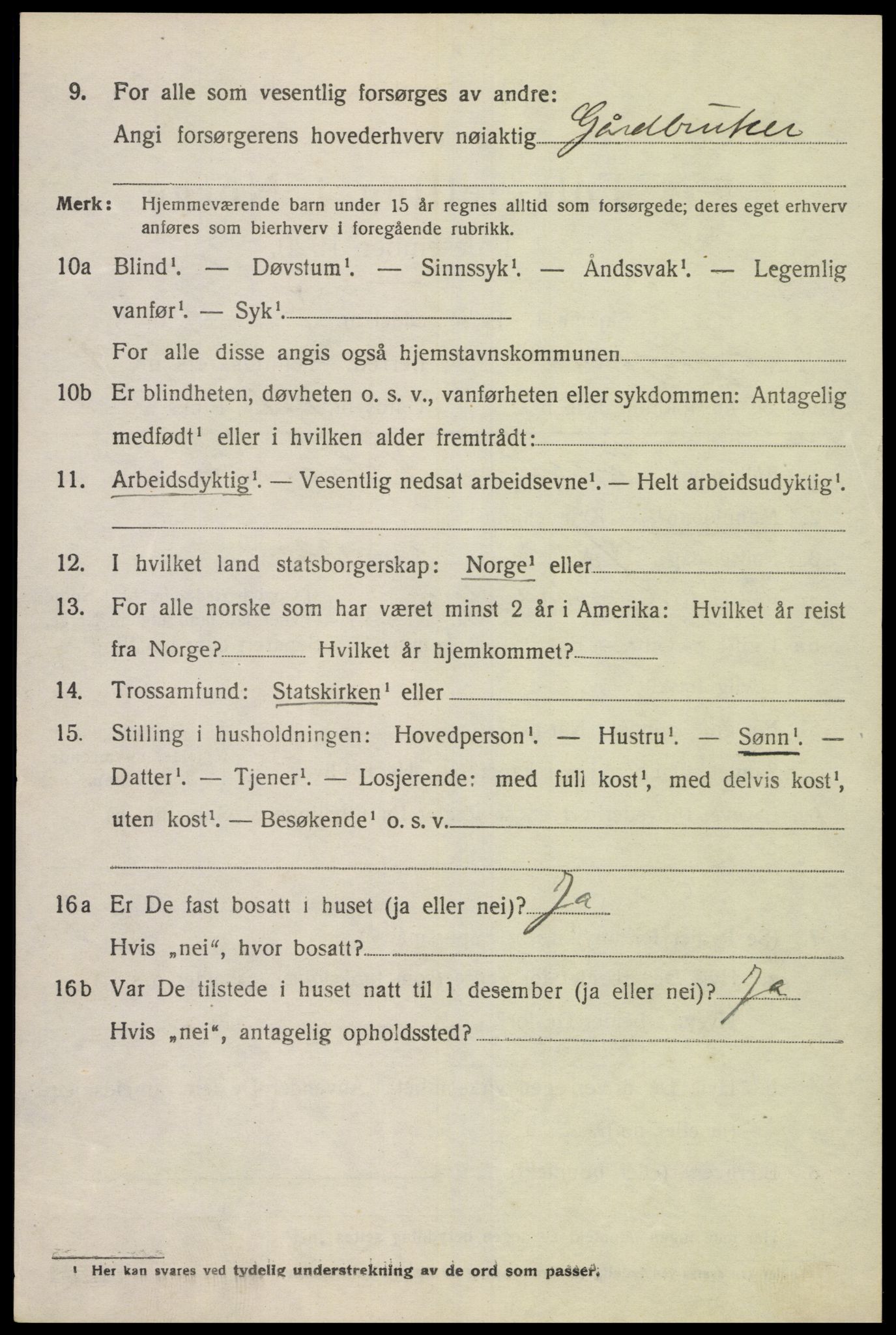 SAK, 1920 census for Lyngdal, 1920, p. 4804