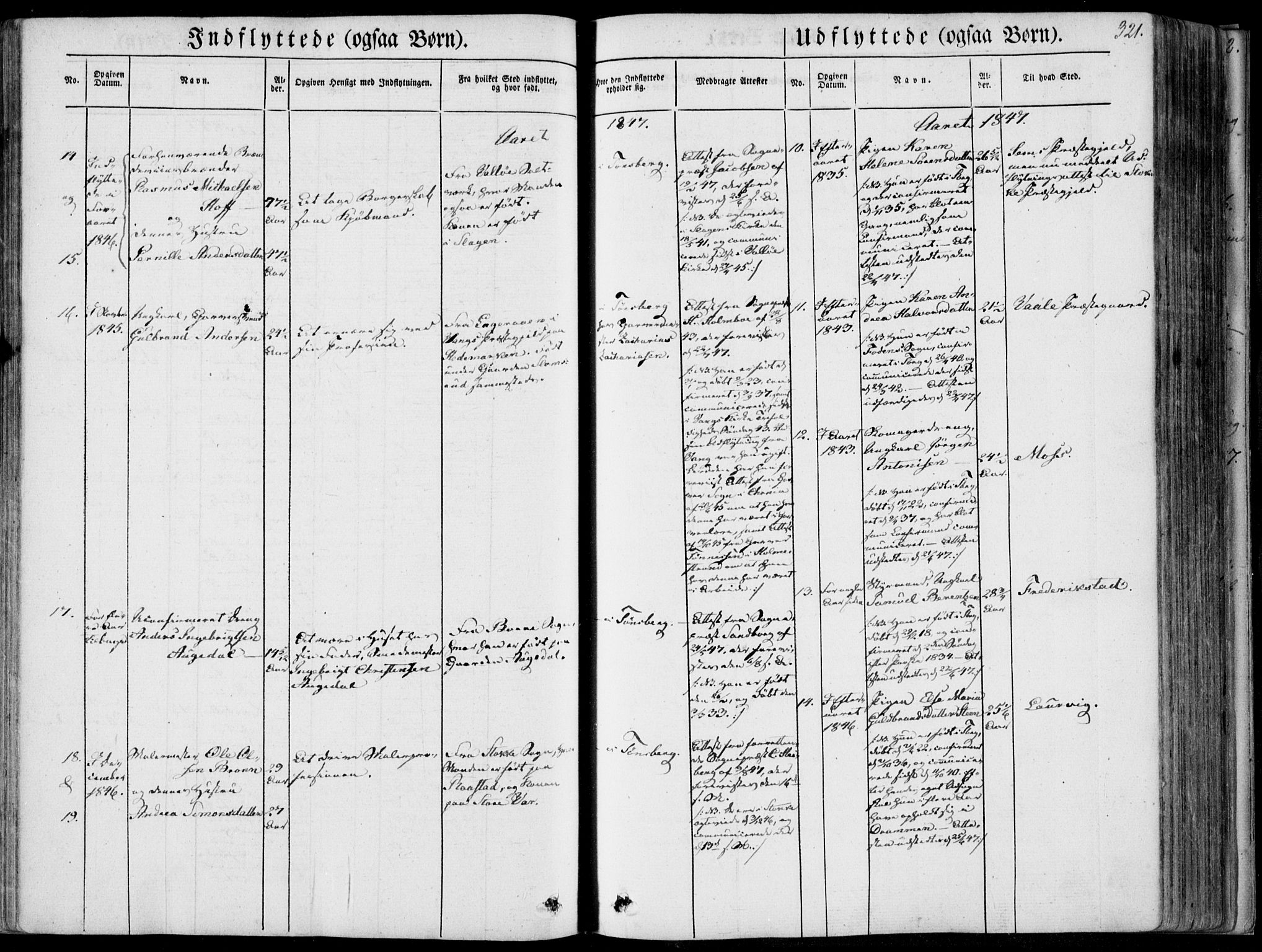 Tønsberg kirkebøker, AV/SAKO-A-330/F/Fa/L0007: Parish register (official) no. I 7, 1845-1854, p. 321