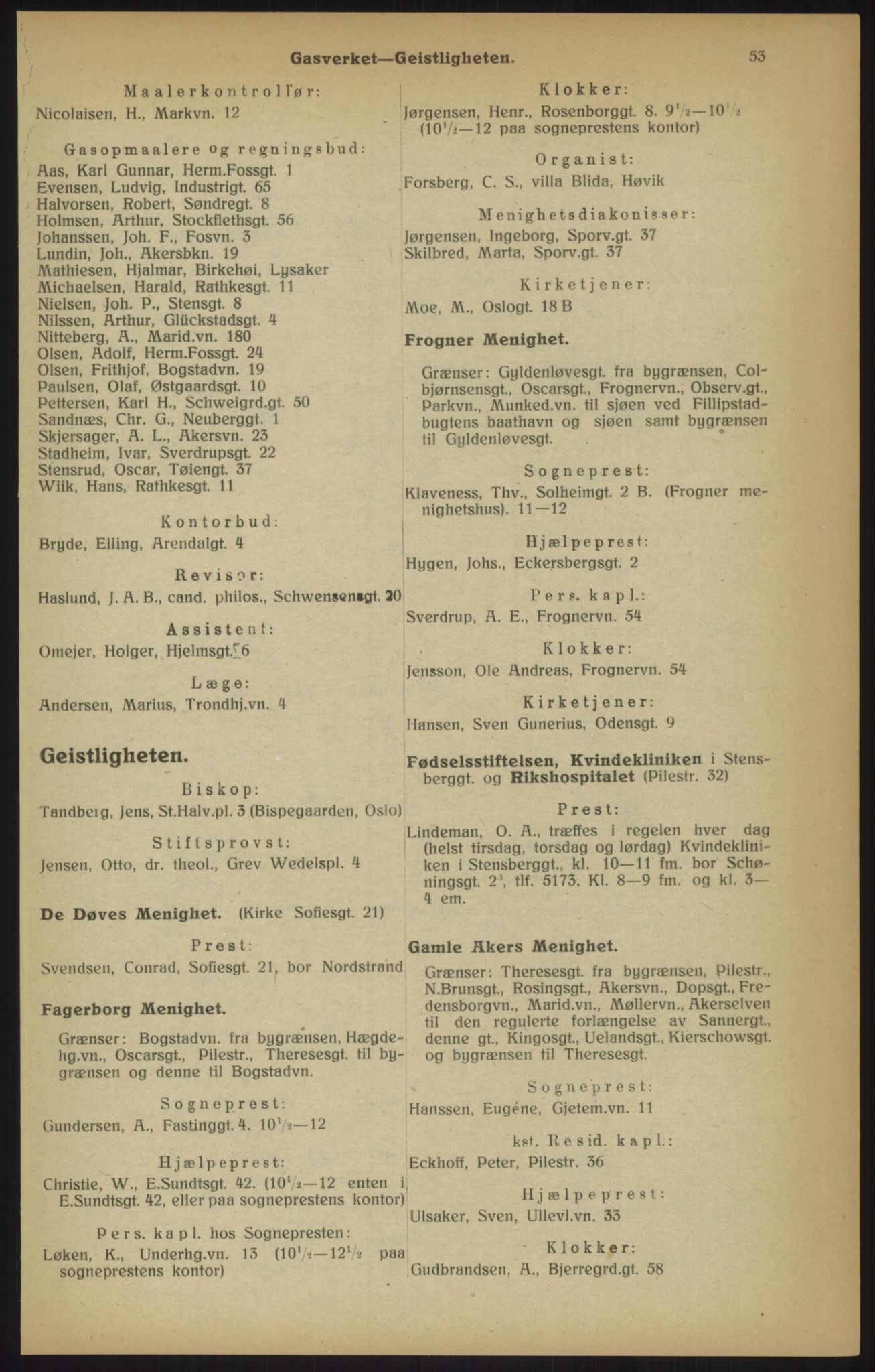 Kristiania/Oslo adressebok, PUBL/-, 1915, p. 53