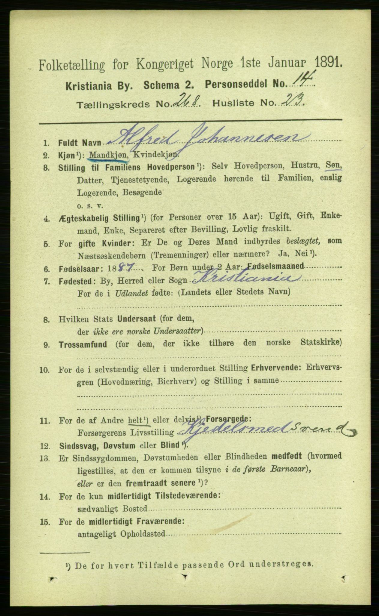 RA, 1891 census for 0301 Kristiania, 1891, p. 162756