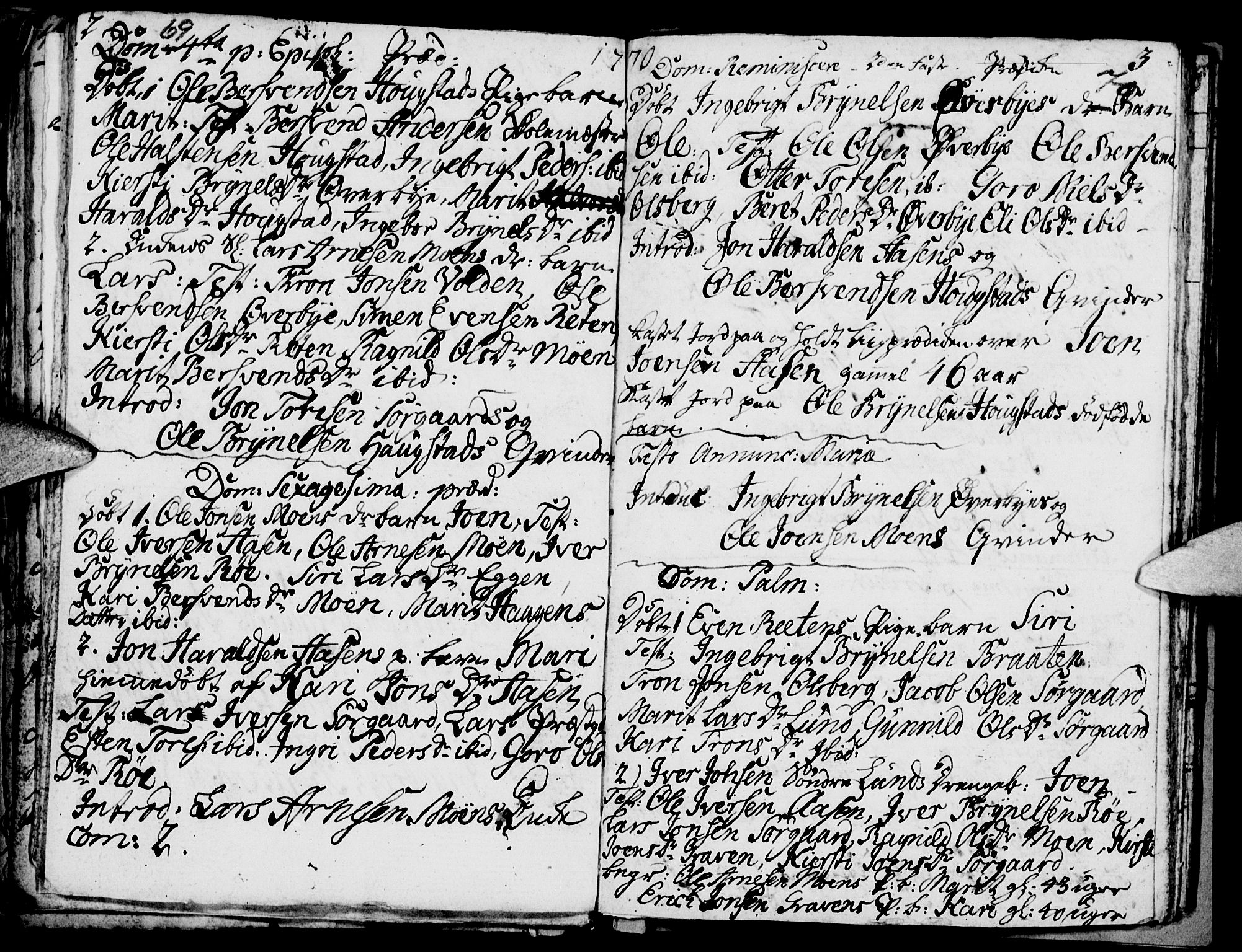 Tynset prestekontor, SAH/PREST-058/H/Ha/Haa/L0005: Parish register (official) no. 5, 1761-1776, p. 69-70