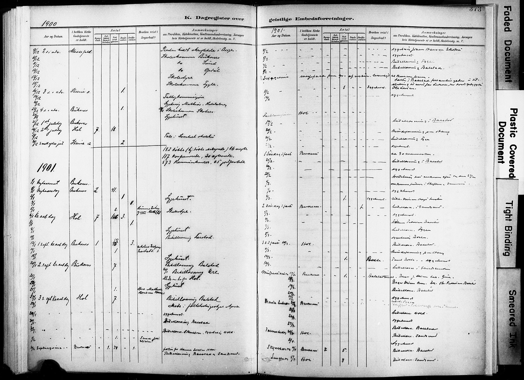 Ministerialprotokoller, klokkerbøker og fødselsregistre - Nordland, AV/SAT-A-1459/881/L1151: Parish register (official) no. 881A04, 1899-1907, p. 373