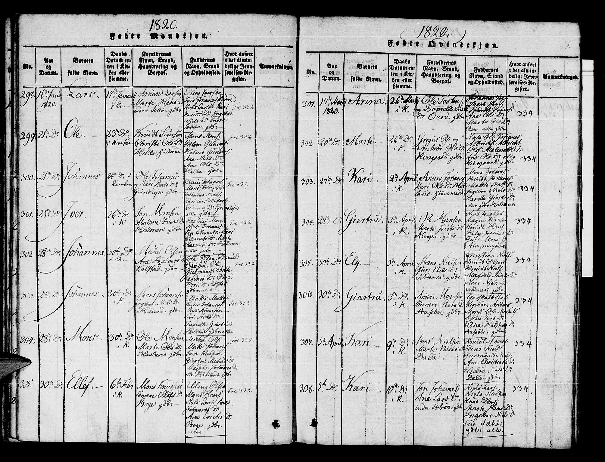 Manger sokneprestembete, AV/SAB-A-76801/H/Haa: Parish register (official) no. A 3, 1816-1824, p. 45