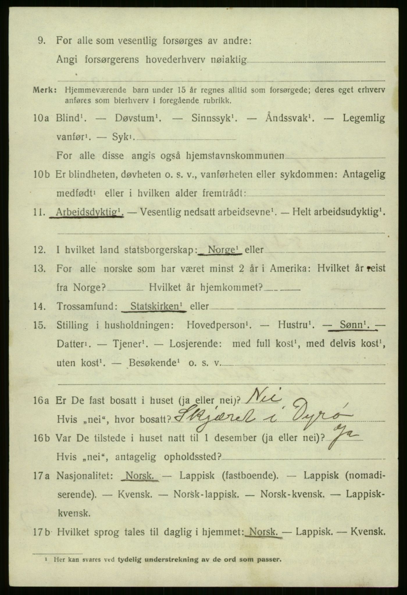 SATØ, 1920 census for Bjarkøy, 1920, p. 1556