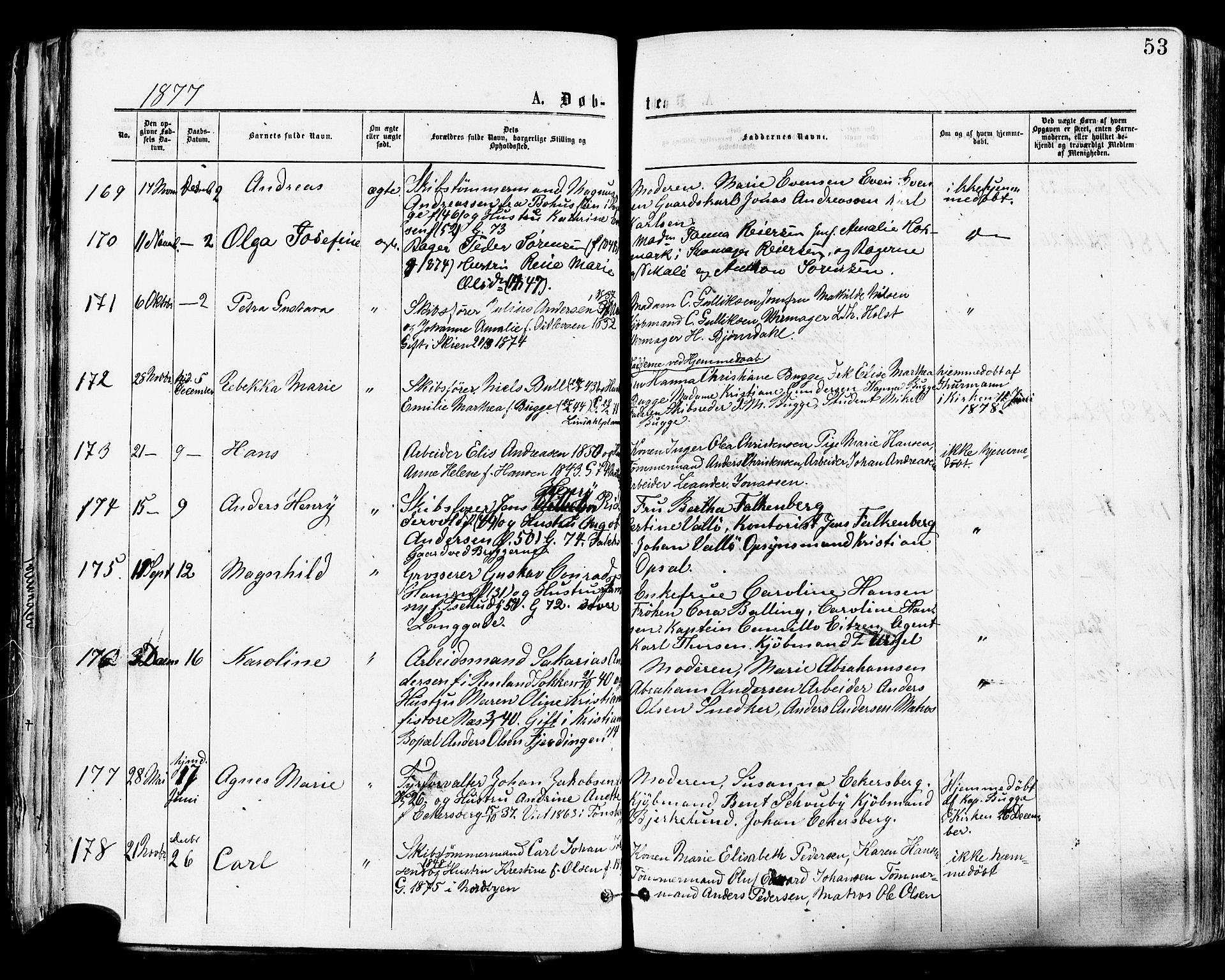 Tønsberg kirkebøker, AV/SAKO-A-330/F/Fa/L0010: Parish register (official) no. I 10, 1874-1880, p. 53