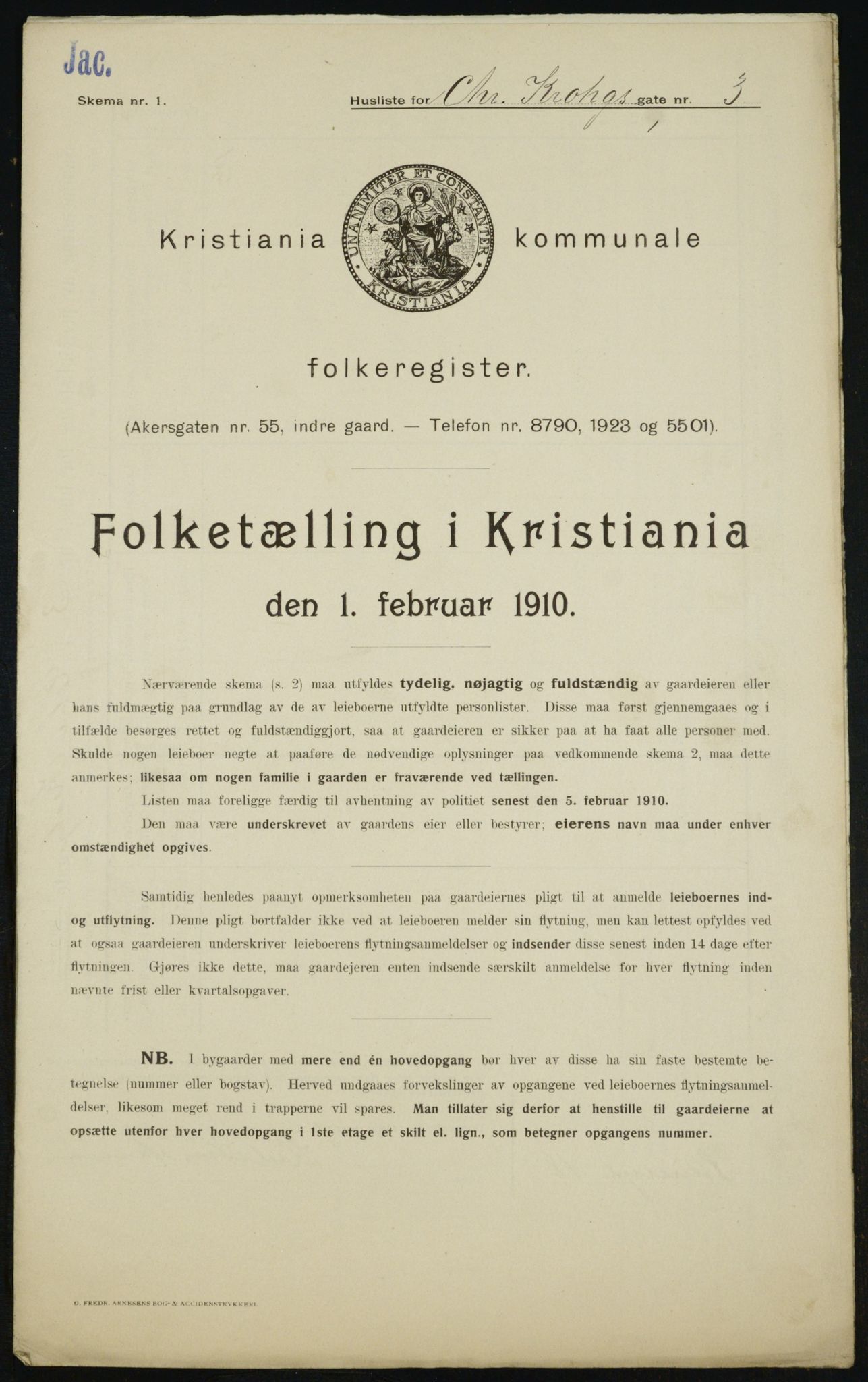 OBA, Municipal Census 1910 for Kristiania, 1910, p. 11235