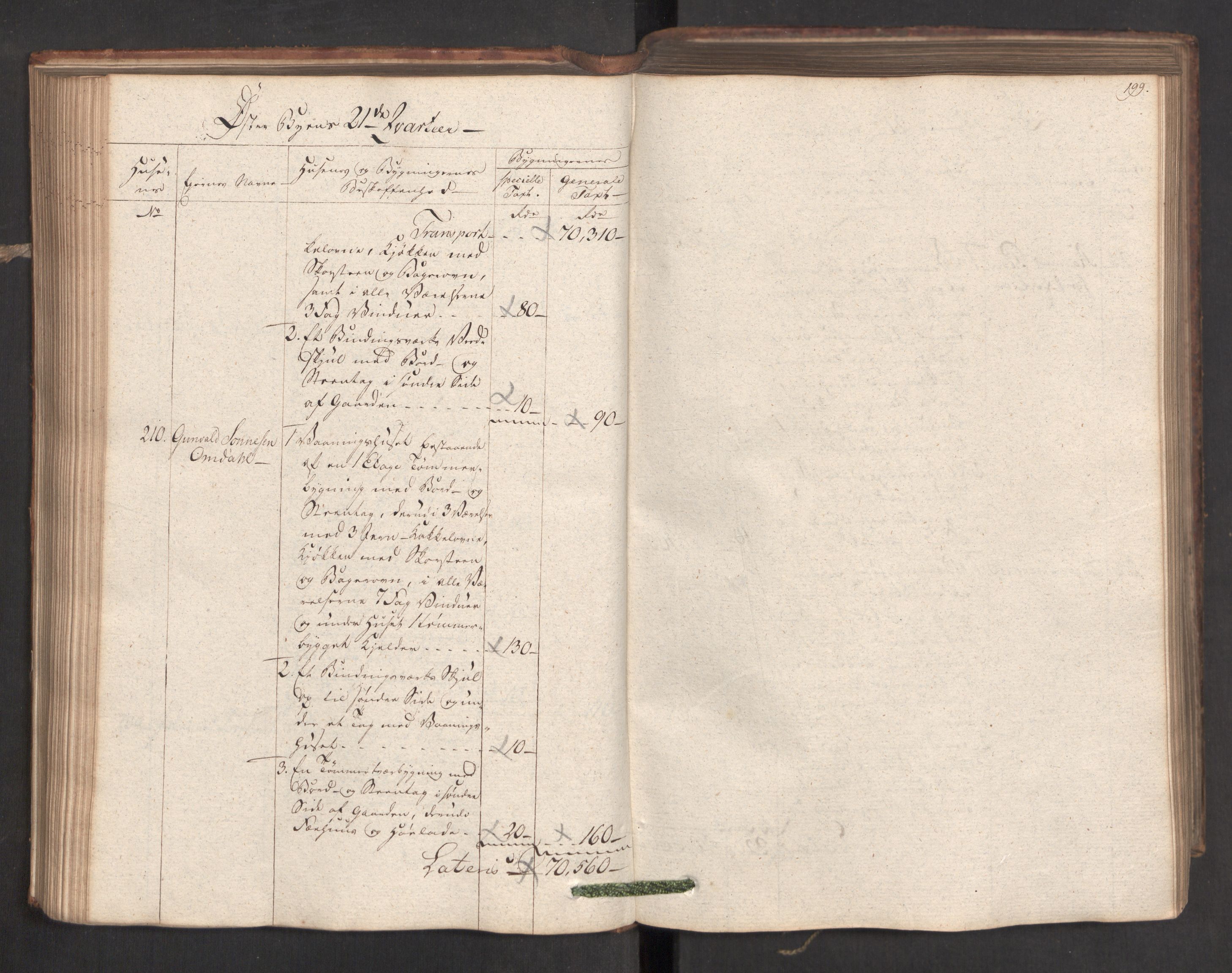 Kommersekollegiet, Brannforsikringskontoret 1767-1814, AV/RA-EA-5458/F/Fa/L0019/0001: Kristiansand / Branntakstprotokoll, 1797, p. 199