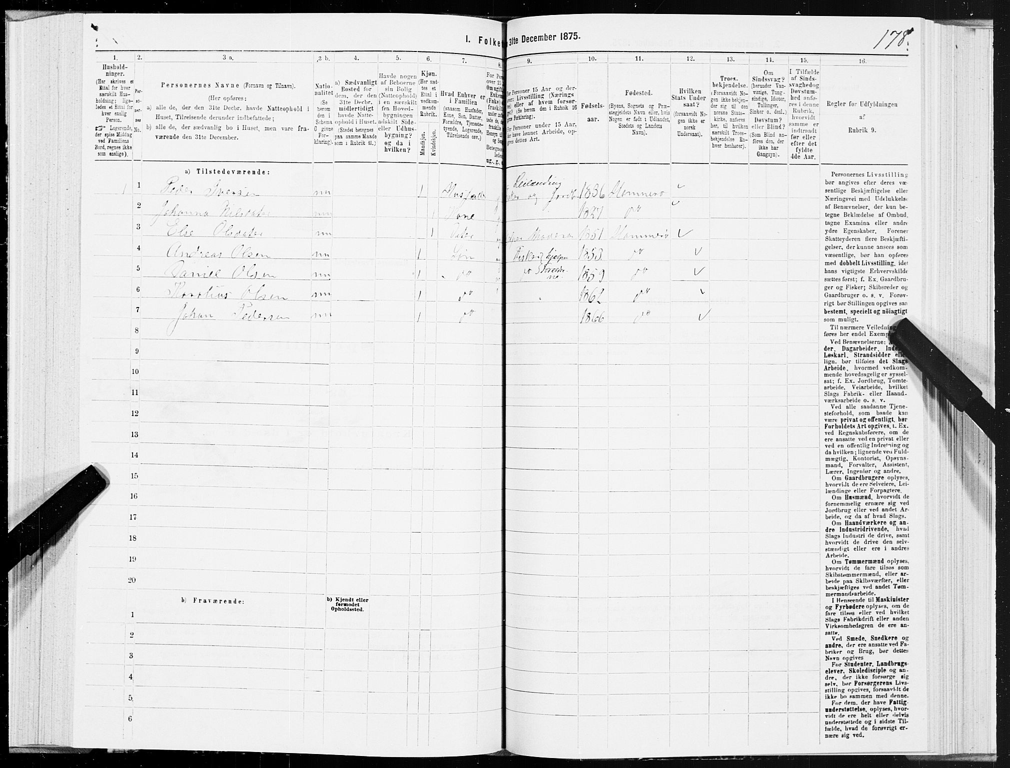 SAT, 1875 census for 1849P Hamarøy, 1875, p. 2178