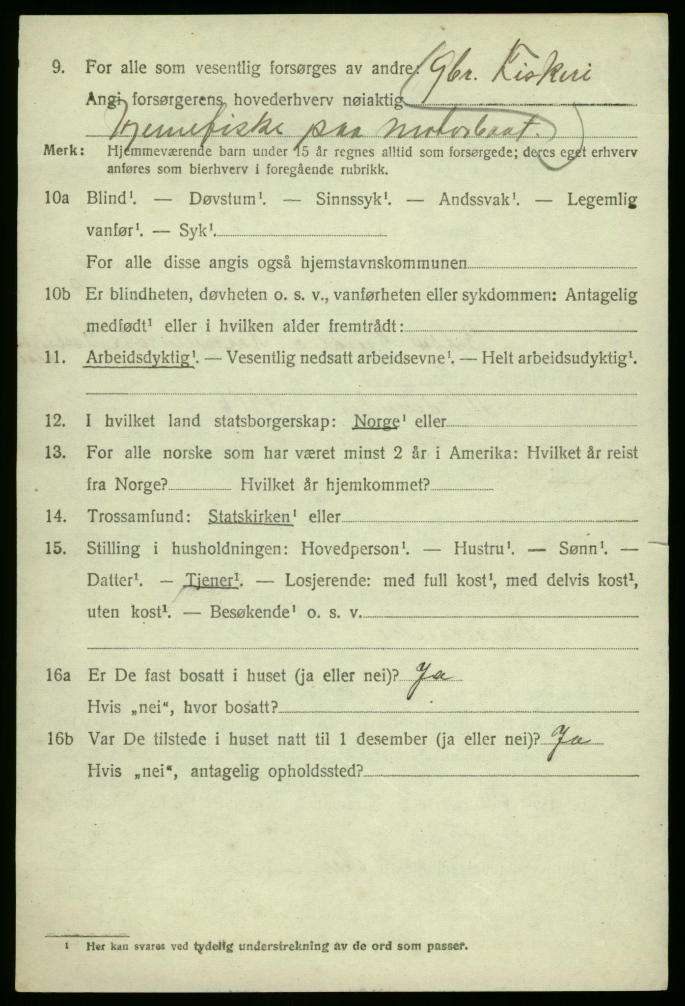 SAB, 1920 census for Hjelme, 1920, p. 1943