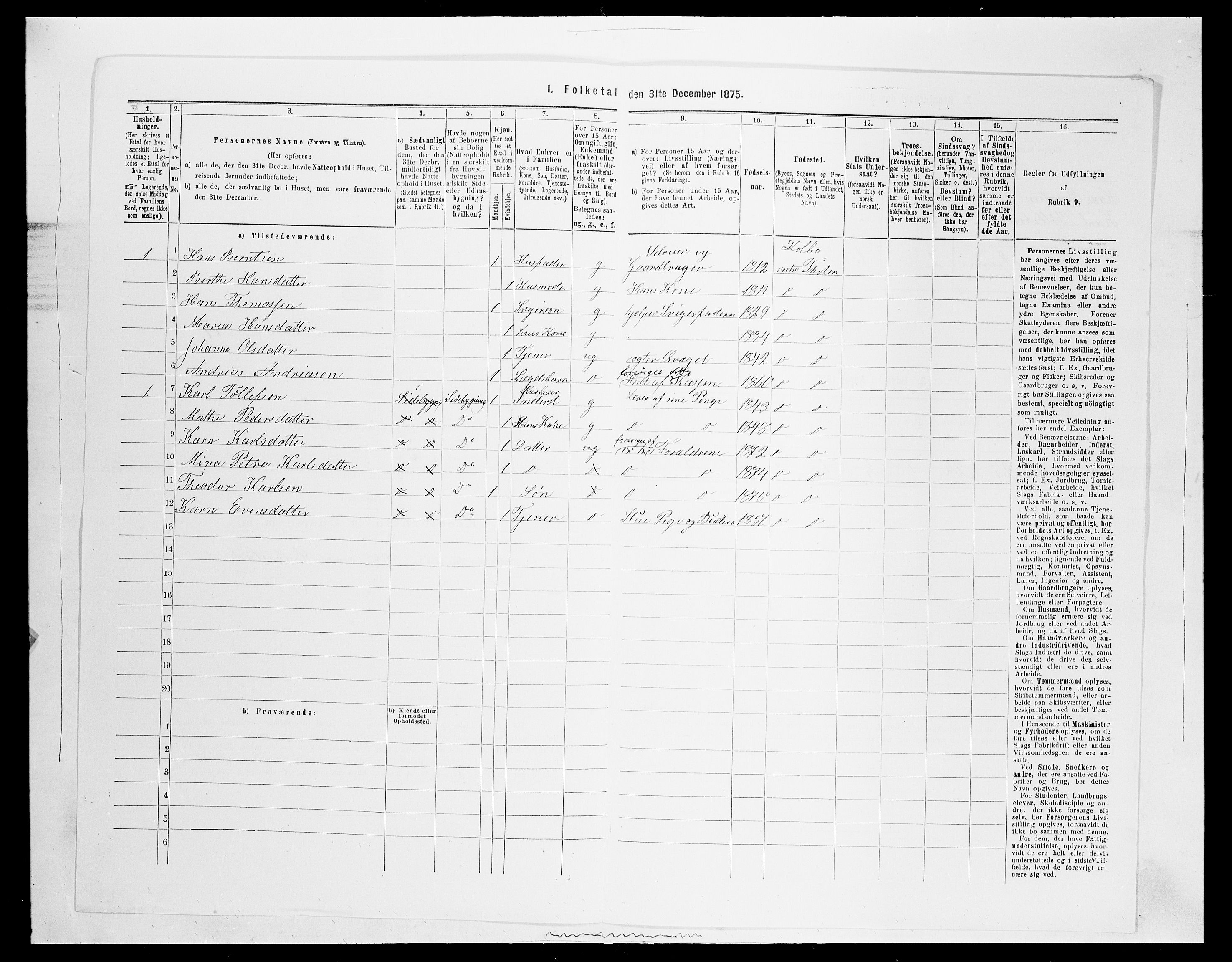 SAH, 1875 census for 0529P Vestre Toten, 1875, p. 1842