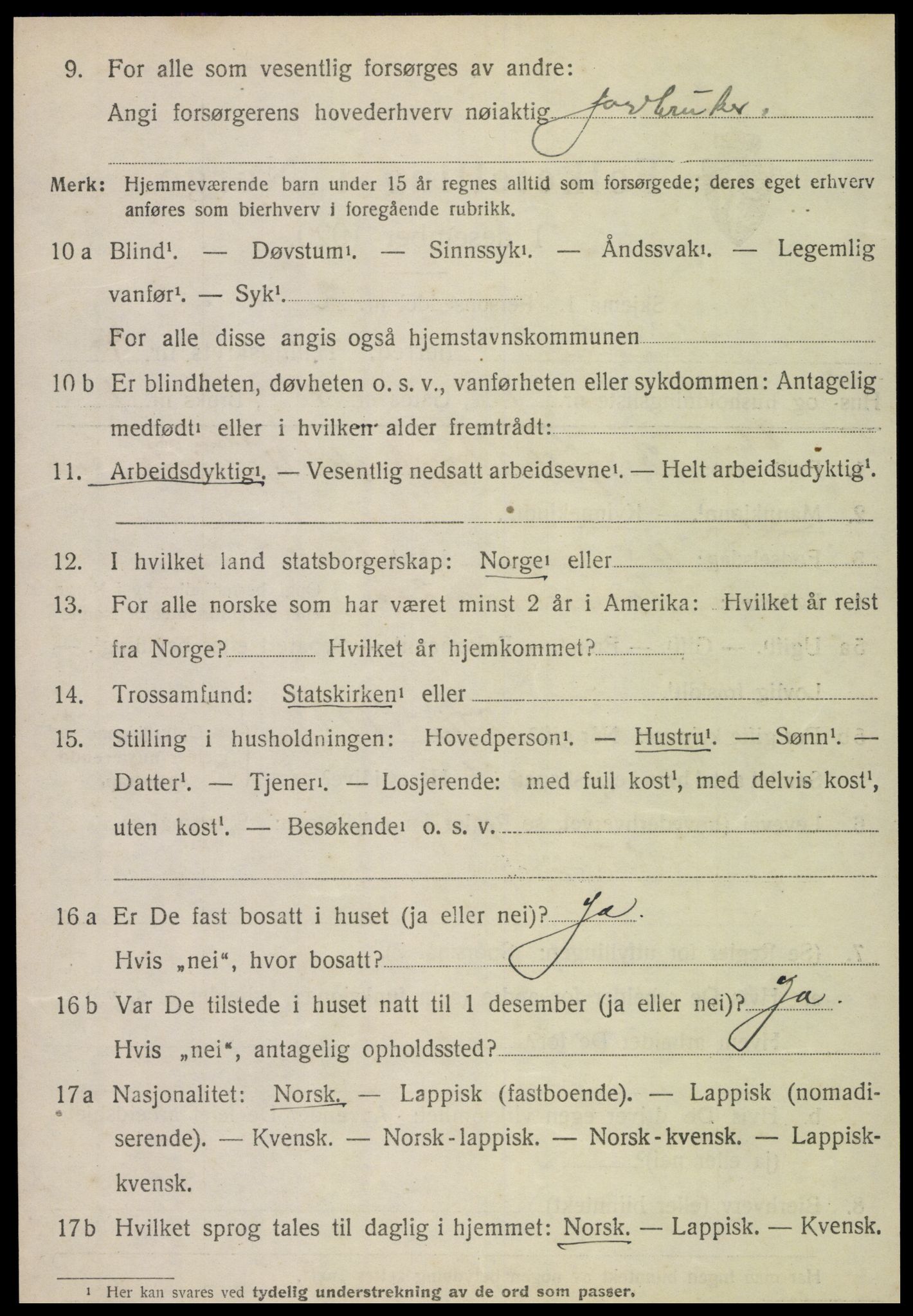 SAT, 1920 census for Snåsa, 1920, p. 1959