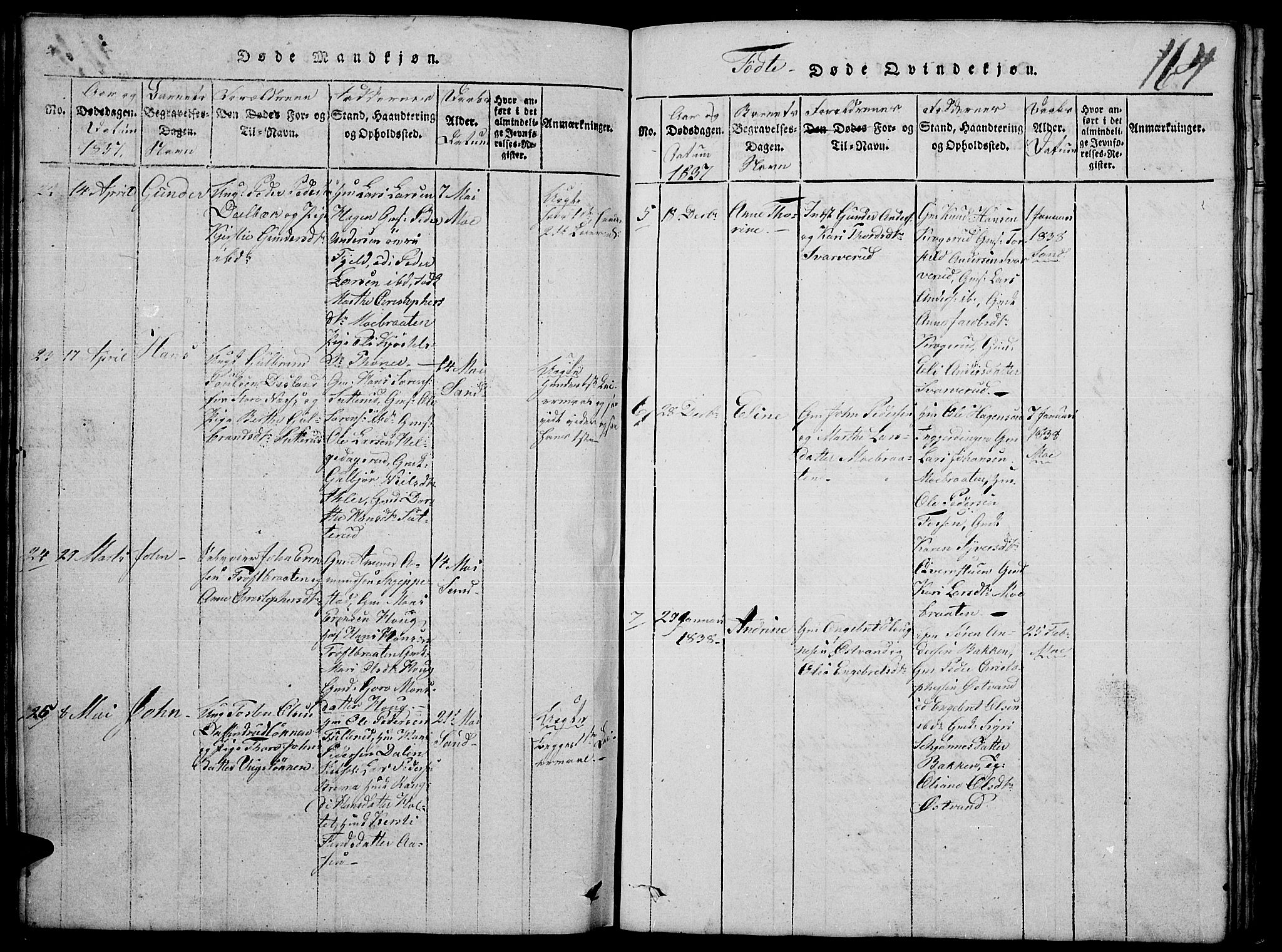 Nord-Odal prestekontor, AV/SAH-PREST-032/H/Ha/Hab/L0001: Parish register (copy) no. 1, 1819-1838, p. 164