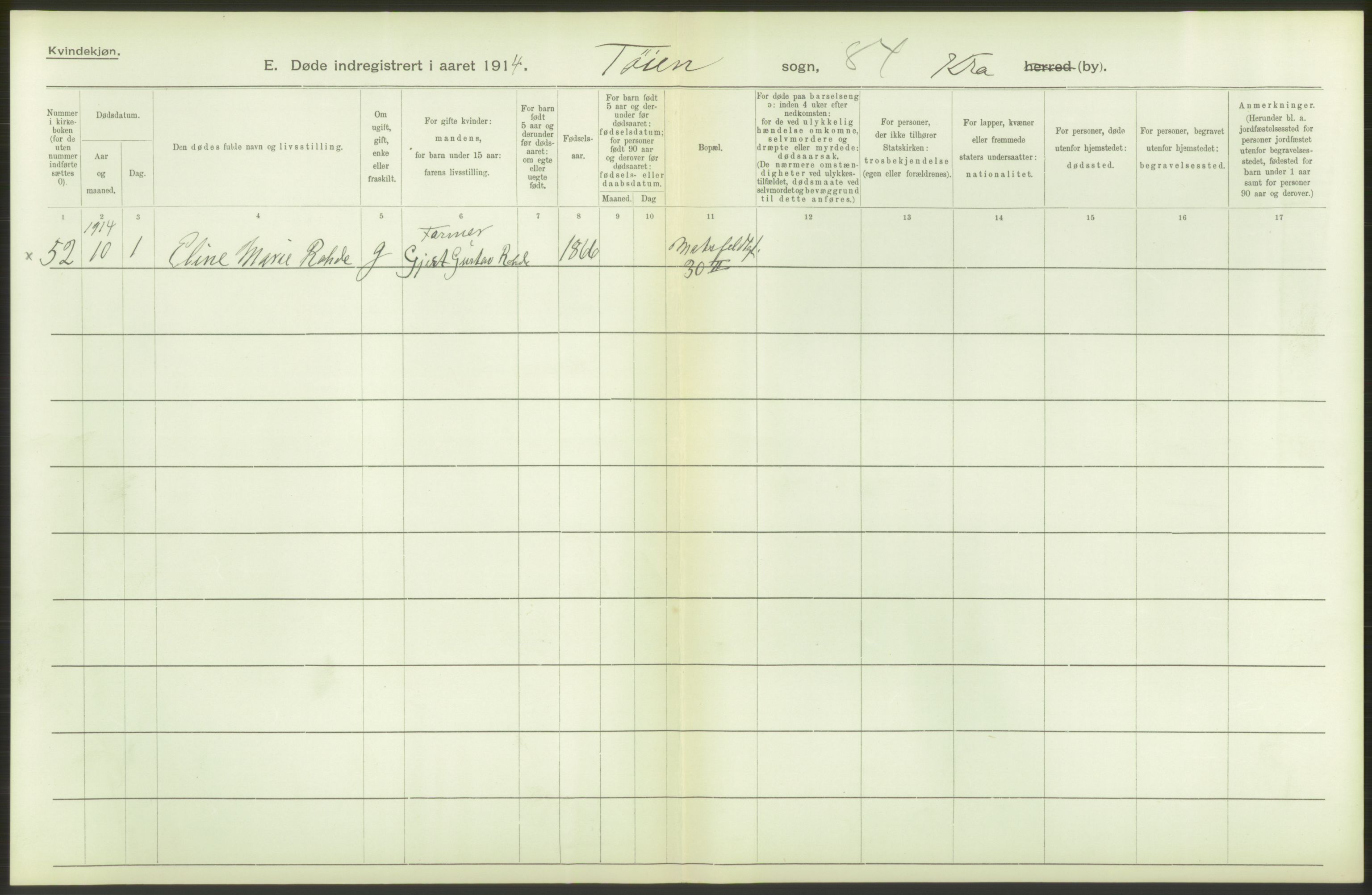 Statistisk sentralbyrå, Sosiodemografiske emner, Befolkning, AV/RA-S-2228/D/Df/Dfb/Dfbd/L0008: Kristiania: Døde, 1914, p. 98