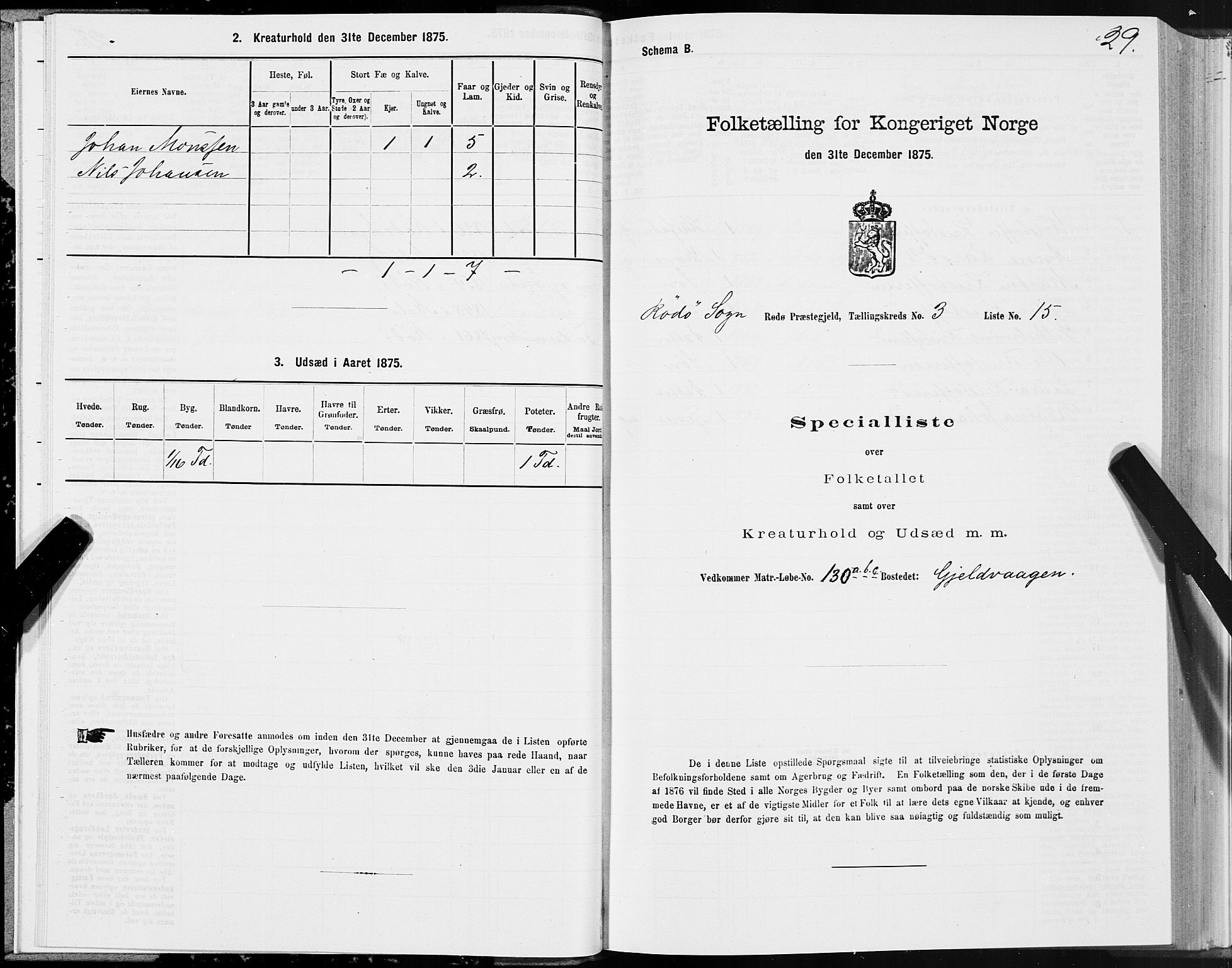 SAT, 1875 census for 1836P Rødøy, 1875, p. 2029