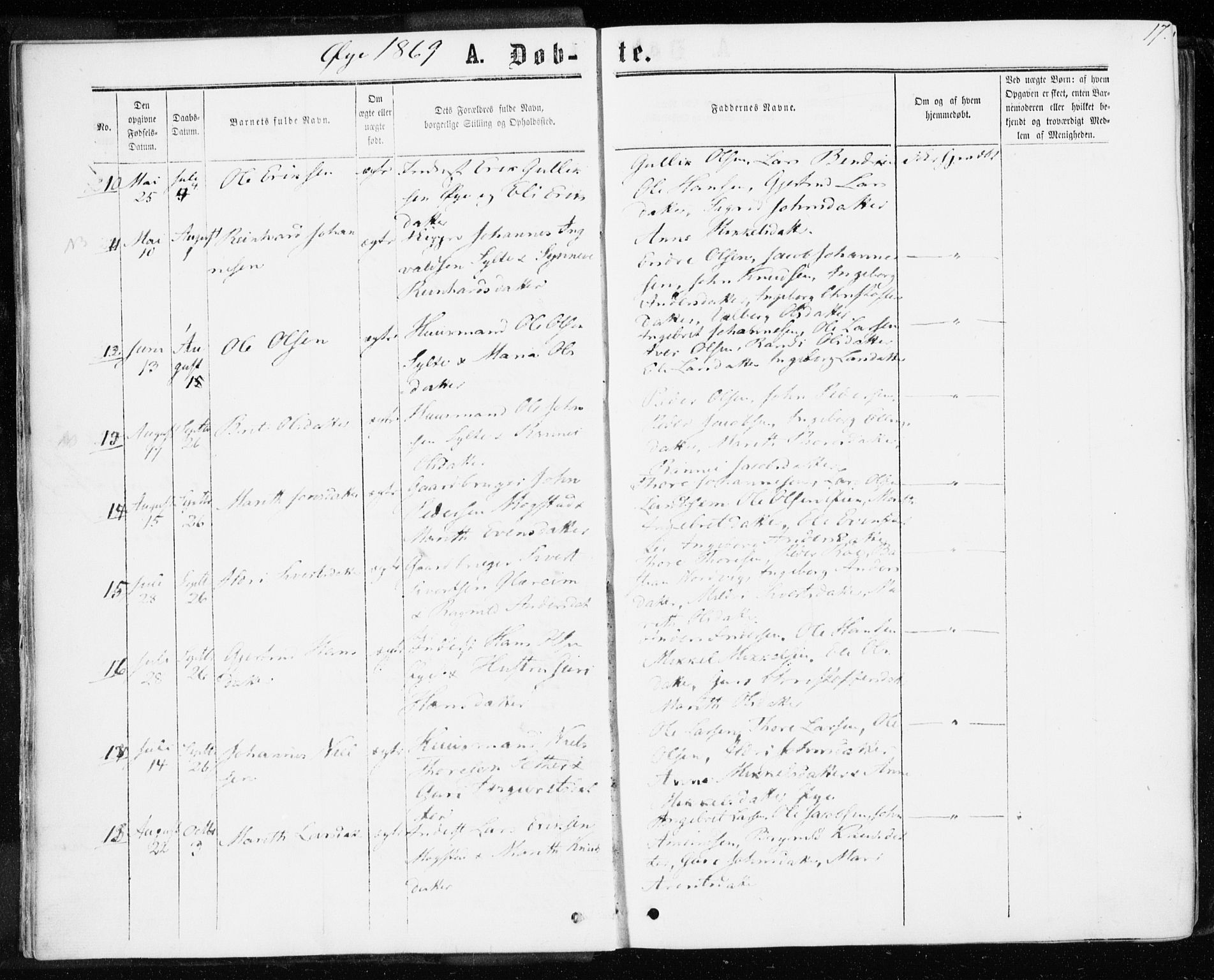 Ministerialprotokoller, klokkerbøker og fødselsregistre - Møre og Romsdal, SAT/A-1454/595/L1045: Parish register (official) no. 595A07, 1863-1873, p. 17