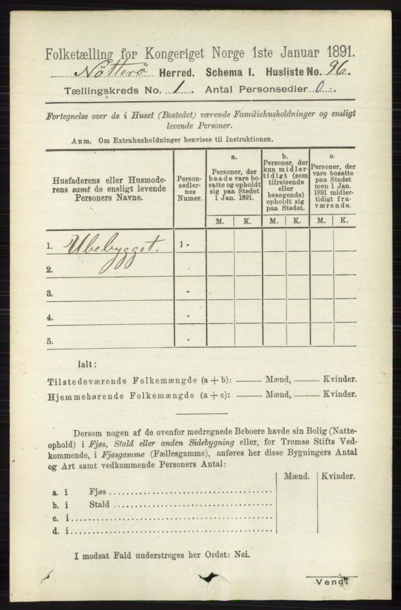 RA, 1891 census for 0722 Nøtterøy, 1891, p. 129