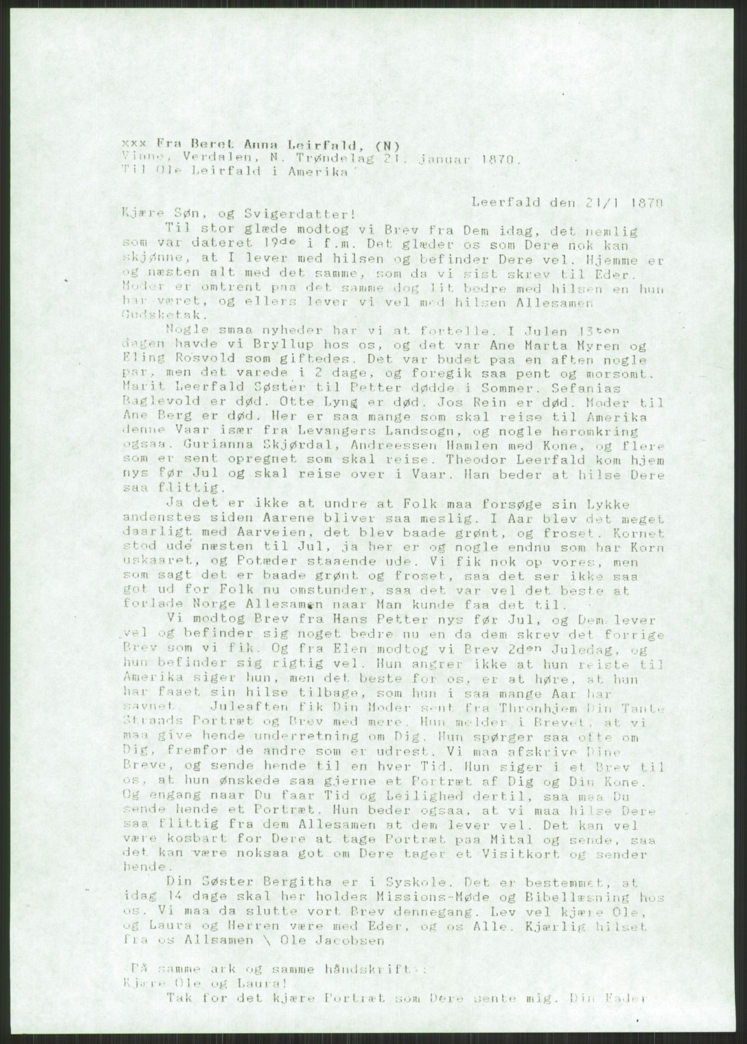 Samlinger til kildeutgivelse, Amerikabrevene, AV/RA-EA-4057/F/L0034: Innlån fra Nord-Trøndelag, 1838-1914, p. 77