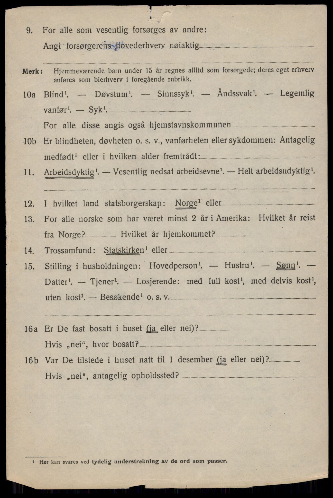 SAT, 1920 census for Trondheim, 1920, p. 49427