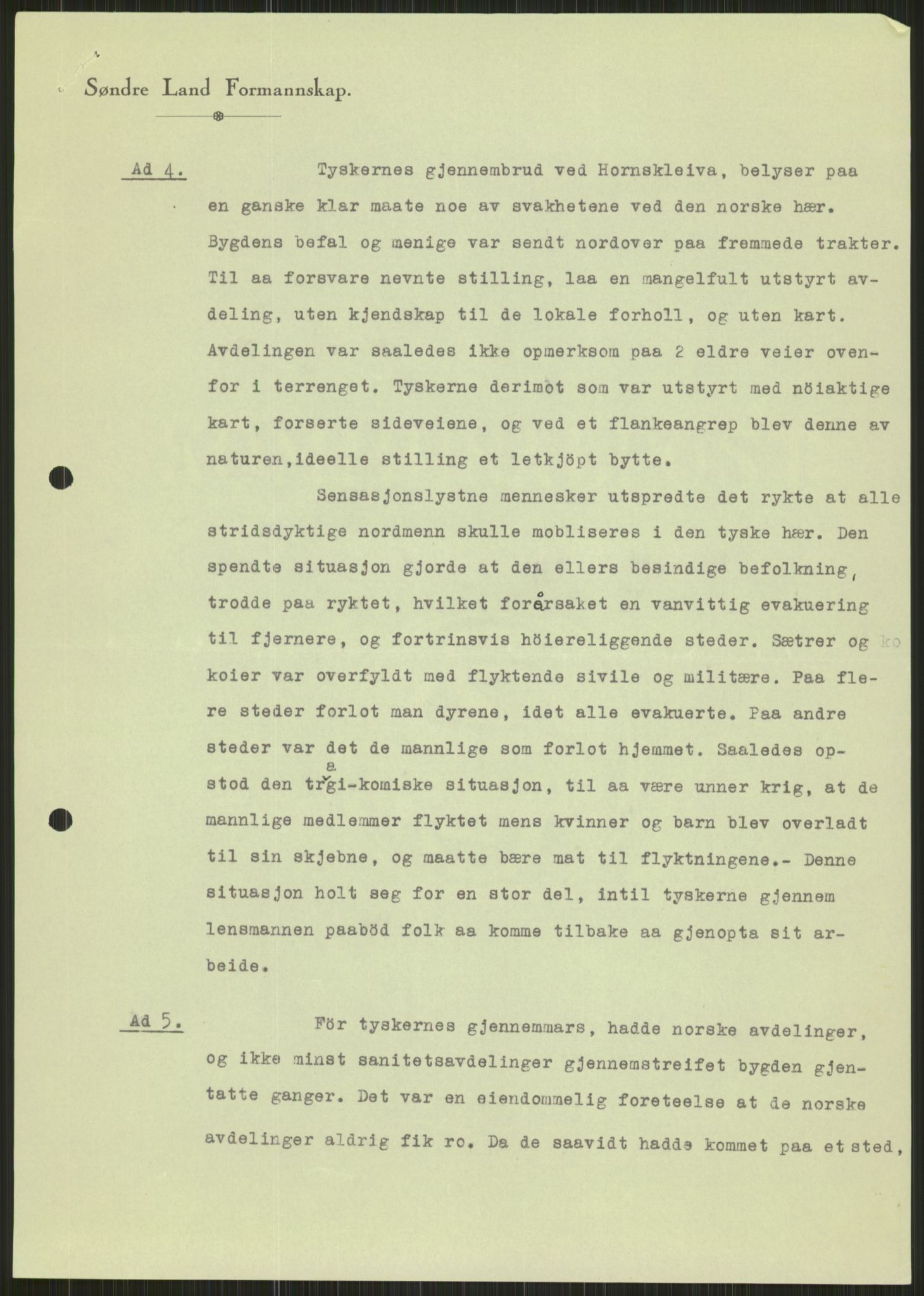 Forsvaret, Forsvarets krigshistoriske avdeling, AV/RA-RAFA-2017/Y/Ya/L0014: II-C-11-31 - Fylkesmenn.  Rapporter om krigsbegivenhetene 1940., 1940, p. 206