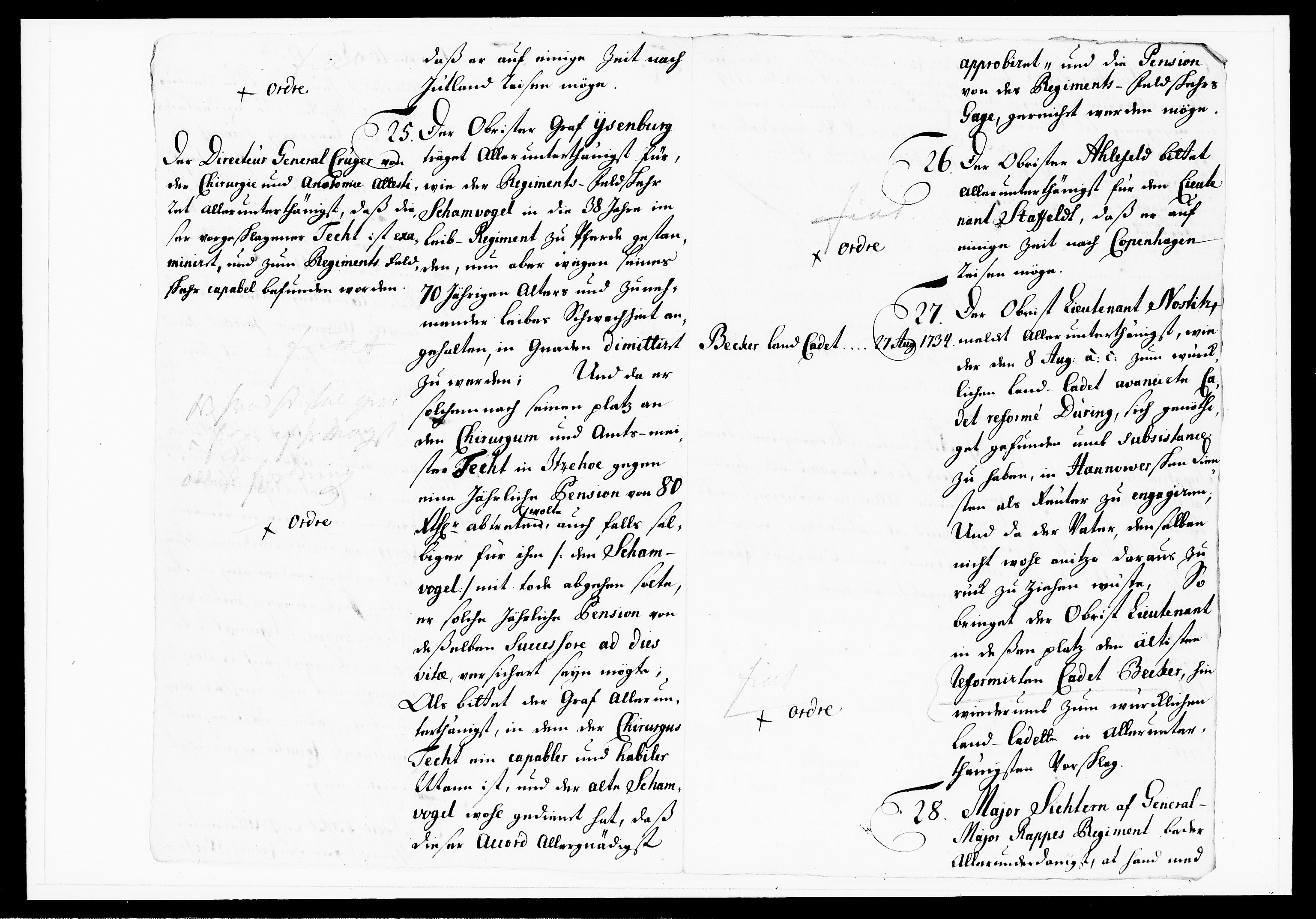 Krigskollegiet, Krigskancelliet, DRA/A-0006/-/1143-1150: Refererede sager, 1738, p. 474