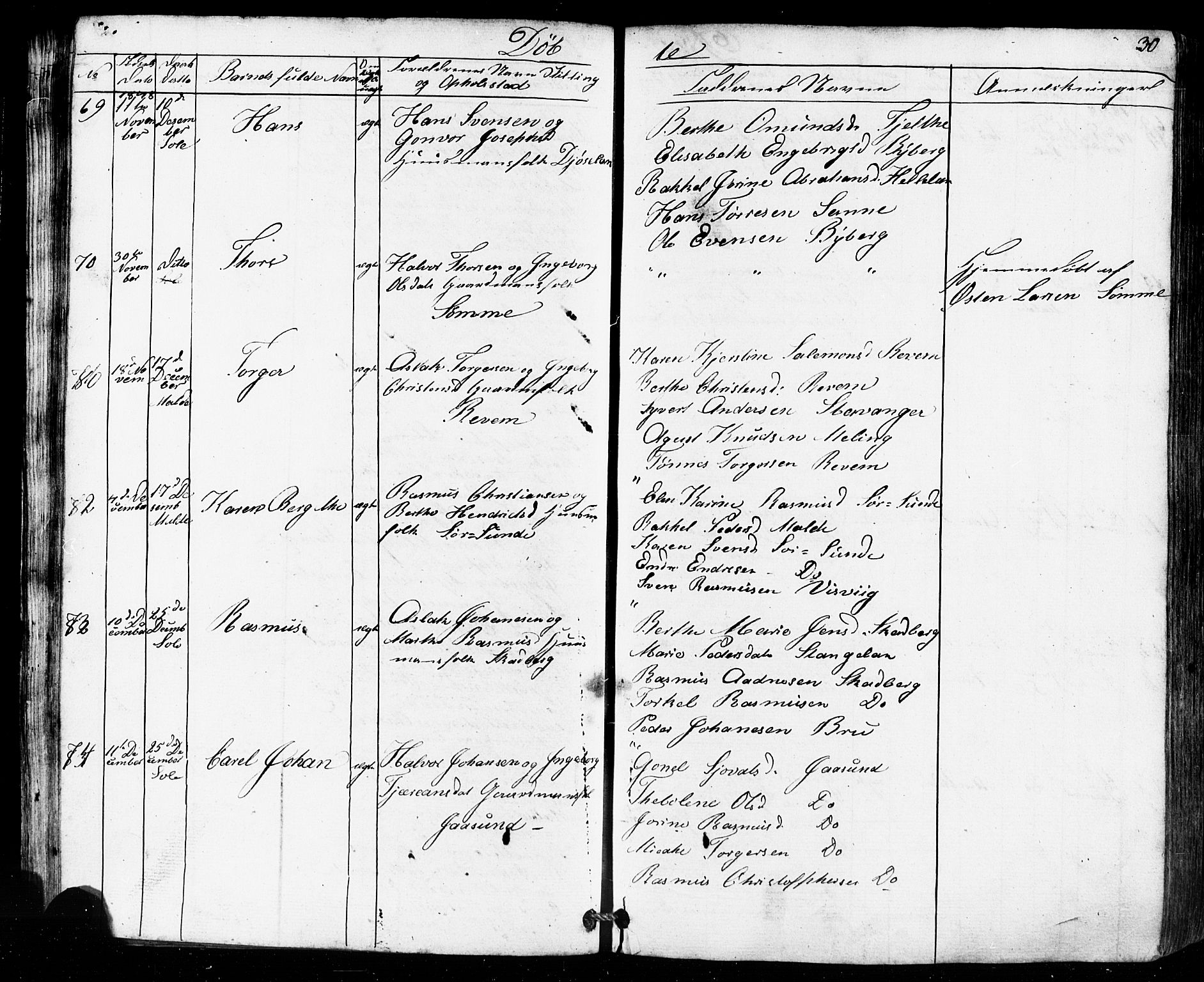 Håland sokneprestkontor, AV/SAST-A-101802/001/30BB/L0002: Parish register (copy) no. B 2, 1845-1872, p. 30