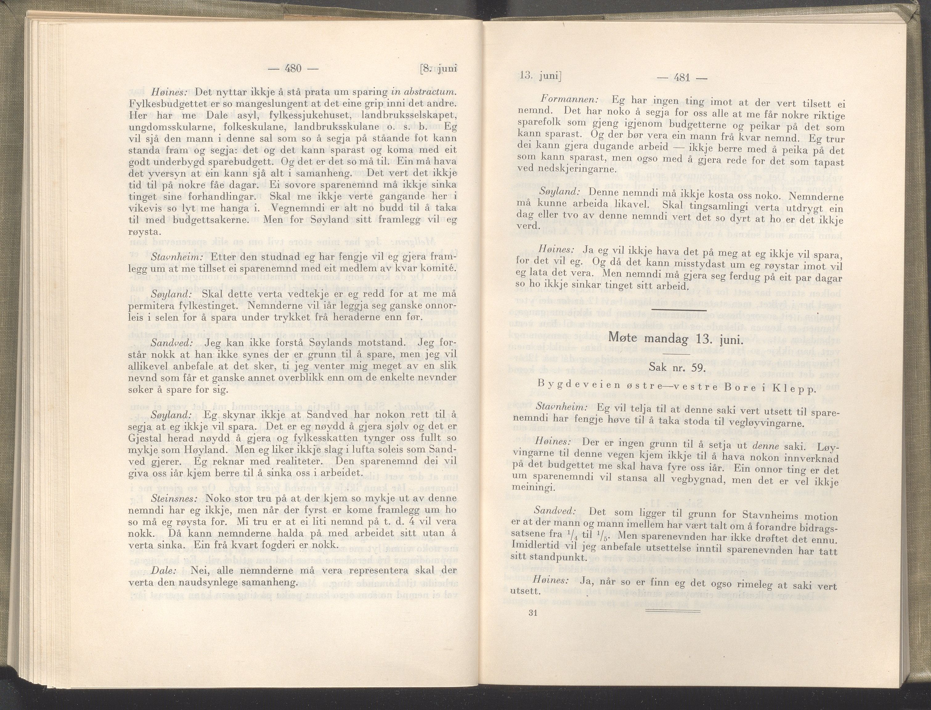 Rogaland fylkeskommune - Fylkesrådmannen , IKAR/A-900/A/Aa/Aaa/L0046: Møtebok , 1927, p. 480-481