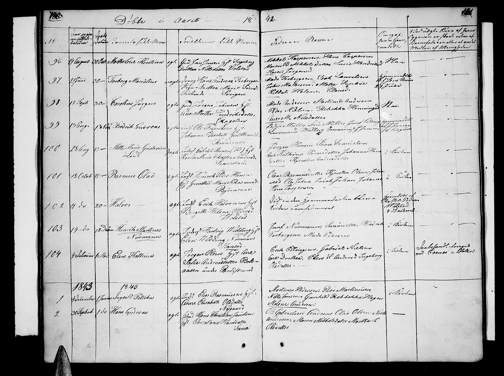 Trondenes sokneprestkontor, AV/SATØ-S-1319/H/Hb/L0005klokker: Parish register (copy) no. 5, 1834-1845, p. 180-181