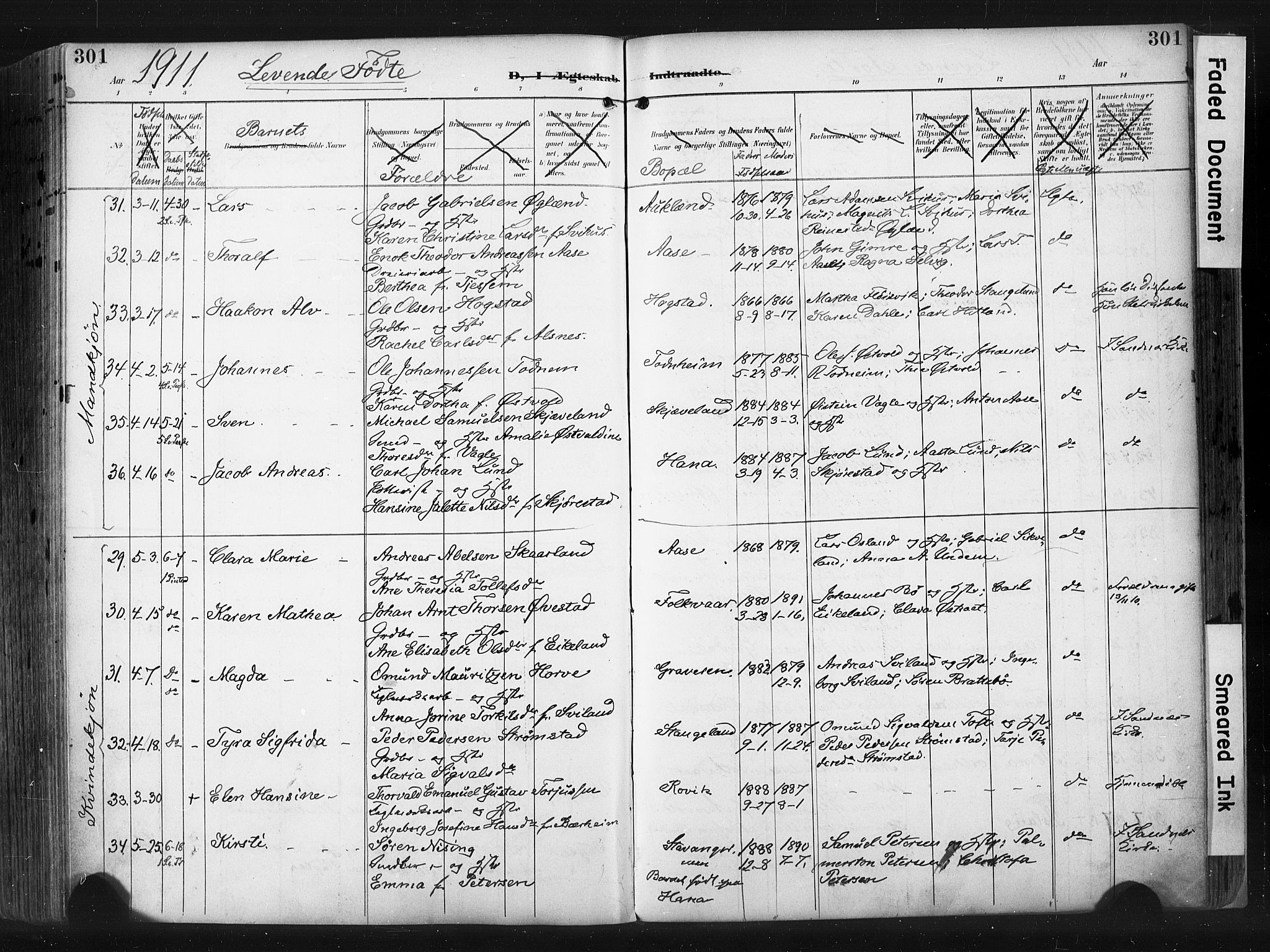 Høyland sokneprestkontor, AV/SAST-A-101799/001/30BA/L0015: Parish register (official) no. A 14, 1899-1911, p. 301