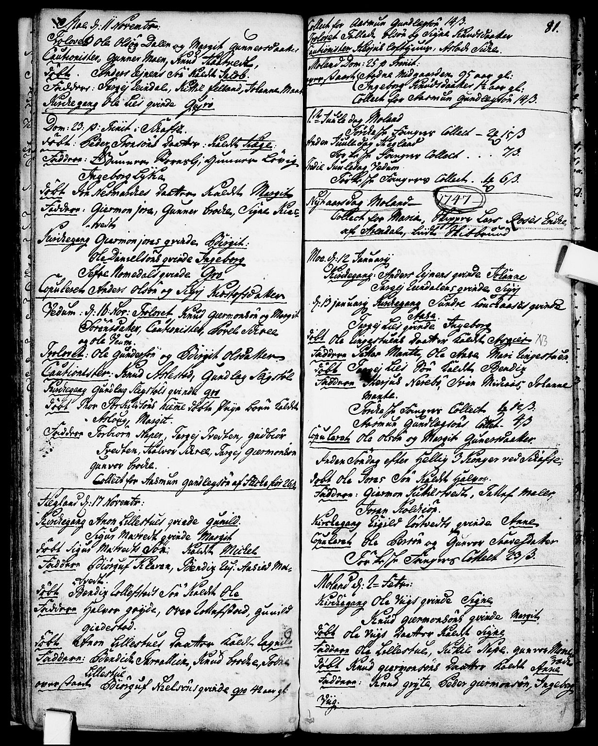 Fyresdal kirkebøker, SAKO/A-263/F/Fa/L0001: Parish register (official) no. I 1, 1724-1748, p. 81