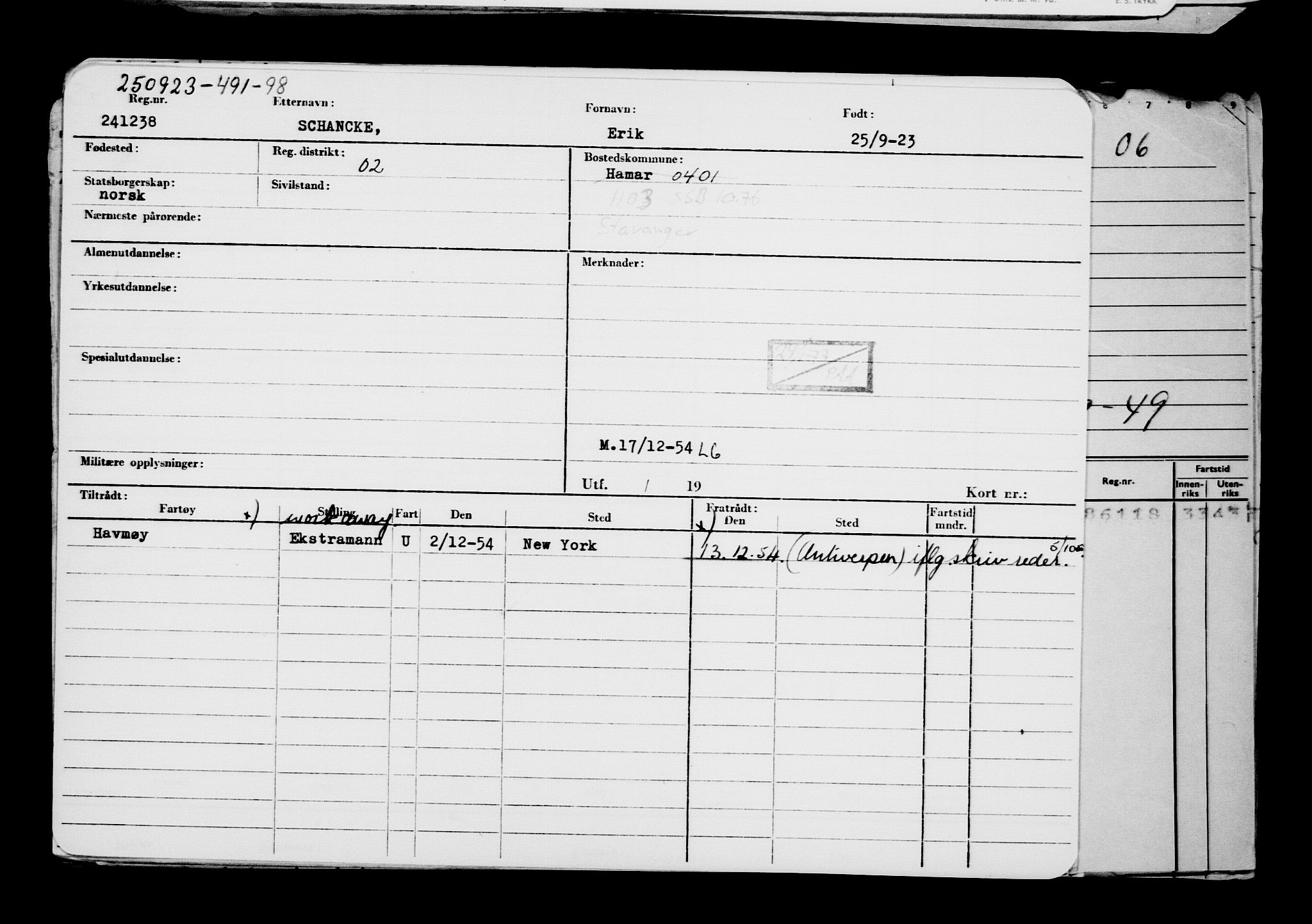 Direktoratet for sjømenn, AV/RA-S-3545/G/Gb/L0223: Hovedkort, 1923, p. 305